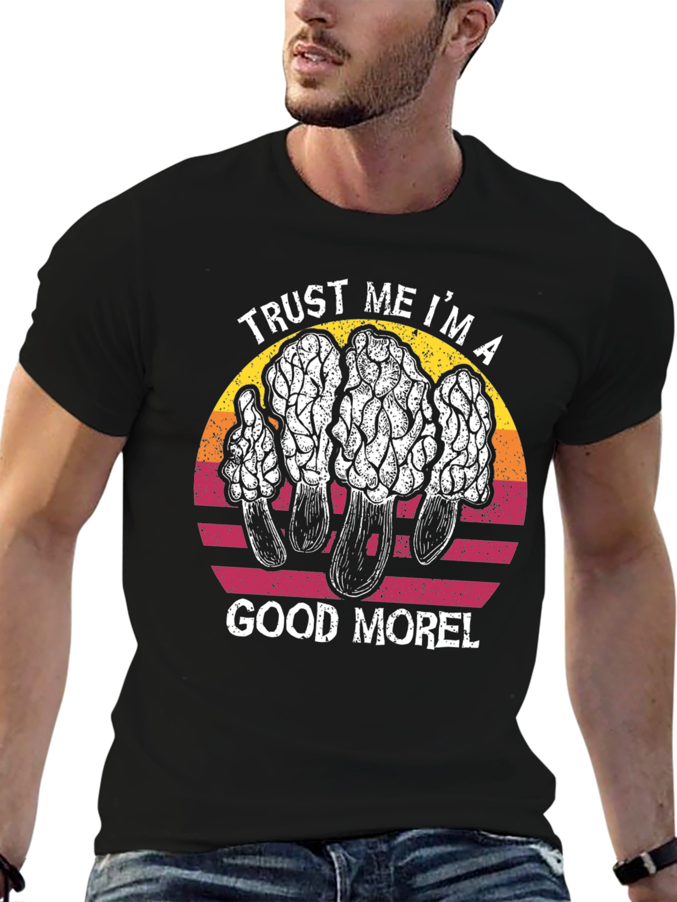 Black Trust Me I'm A Good Morel T-Shirt view 6