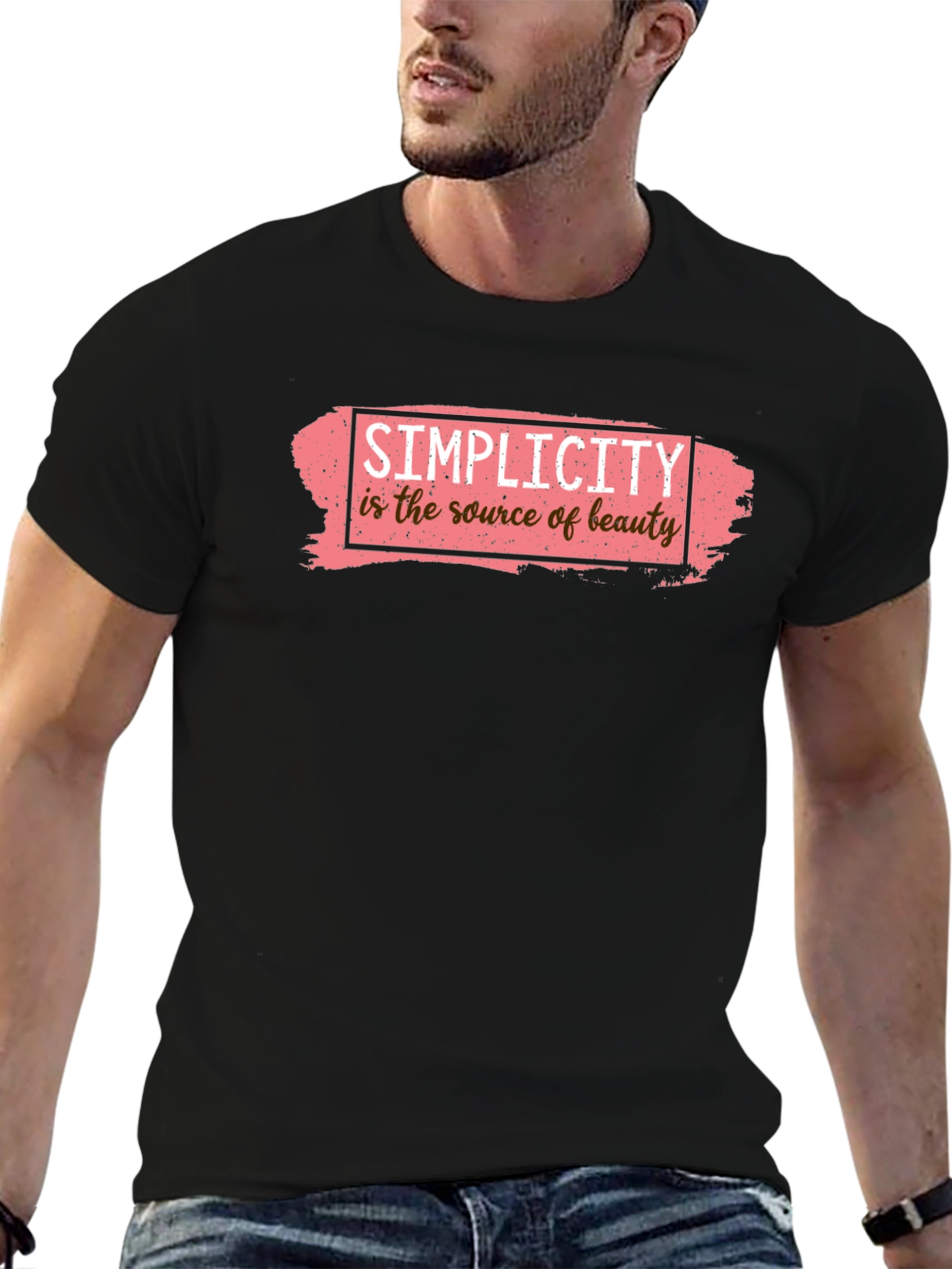 Black Simplicity is Beauty Black Graphic Tee view 6