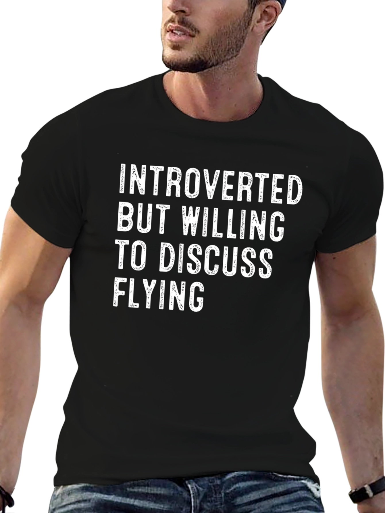 Black Introverted Flying T-Shirt view 6