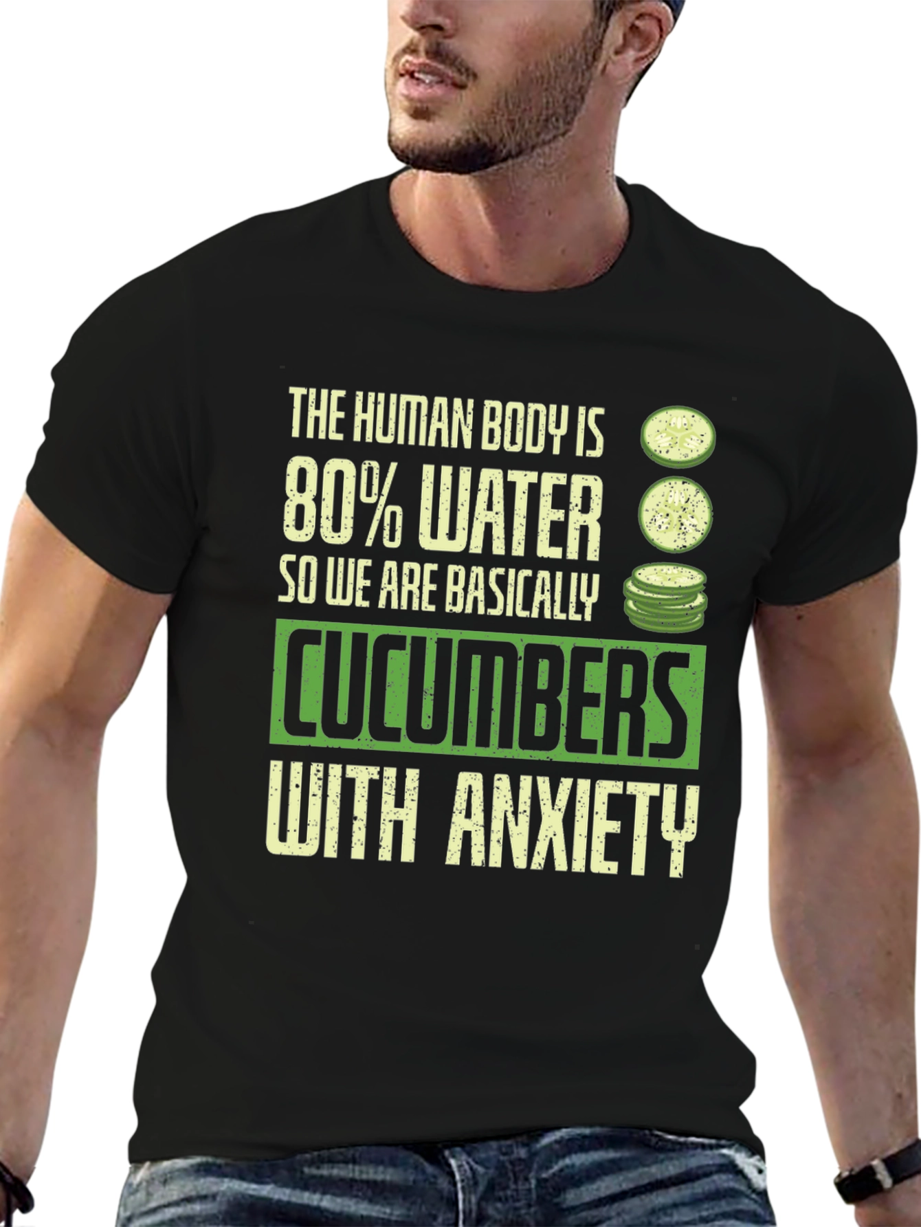 Black Cucumber Anxiety Graphic Tee view 6