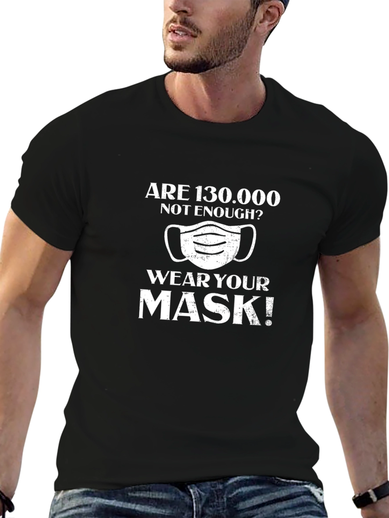Black Wear Your Mask Black T-Shirt view 6