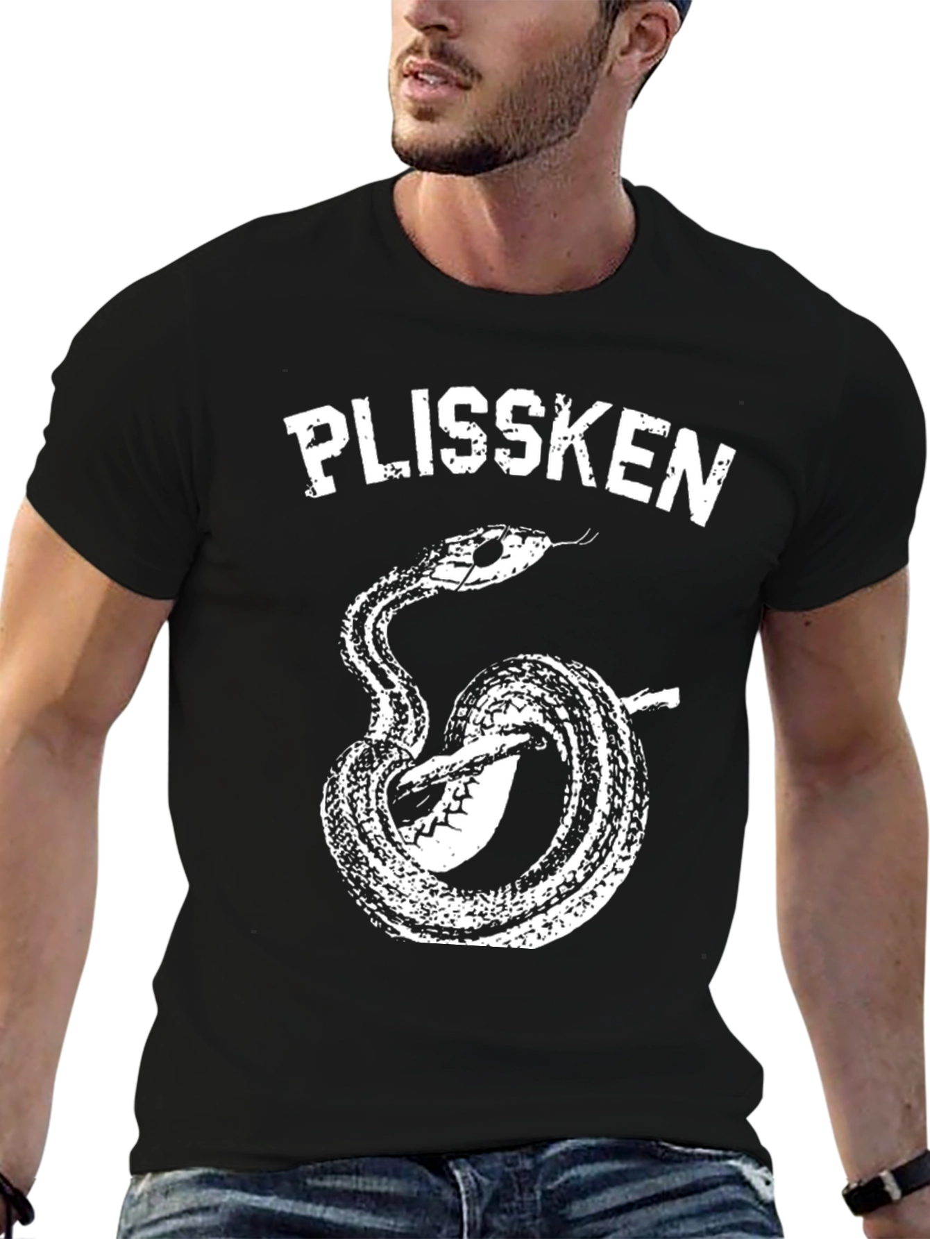 Black Plissken Snake T-Shirt - Bold Graphic Tee view 6
