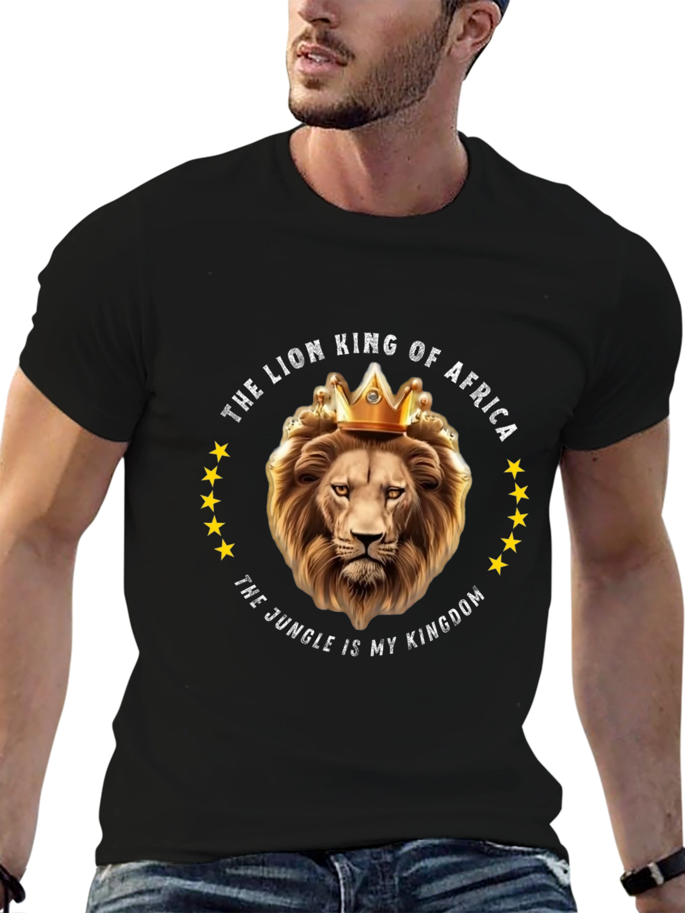 Black Lion King of Africa Graphic Tee view 6