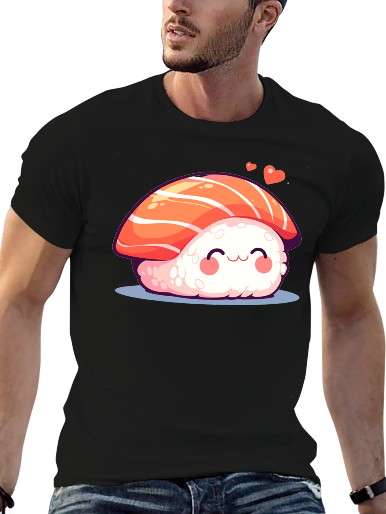 Black Cute Sushi Graphic Tee view 6