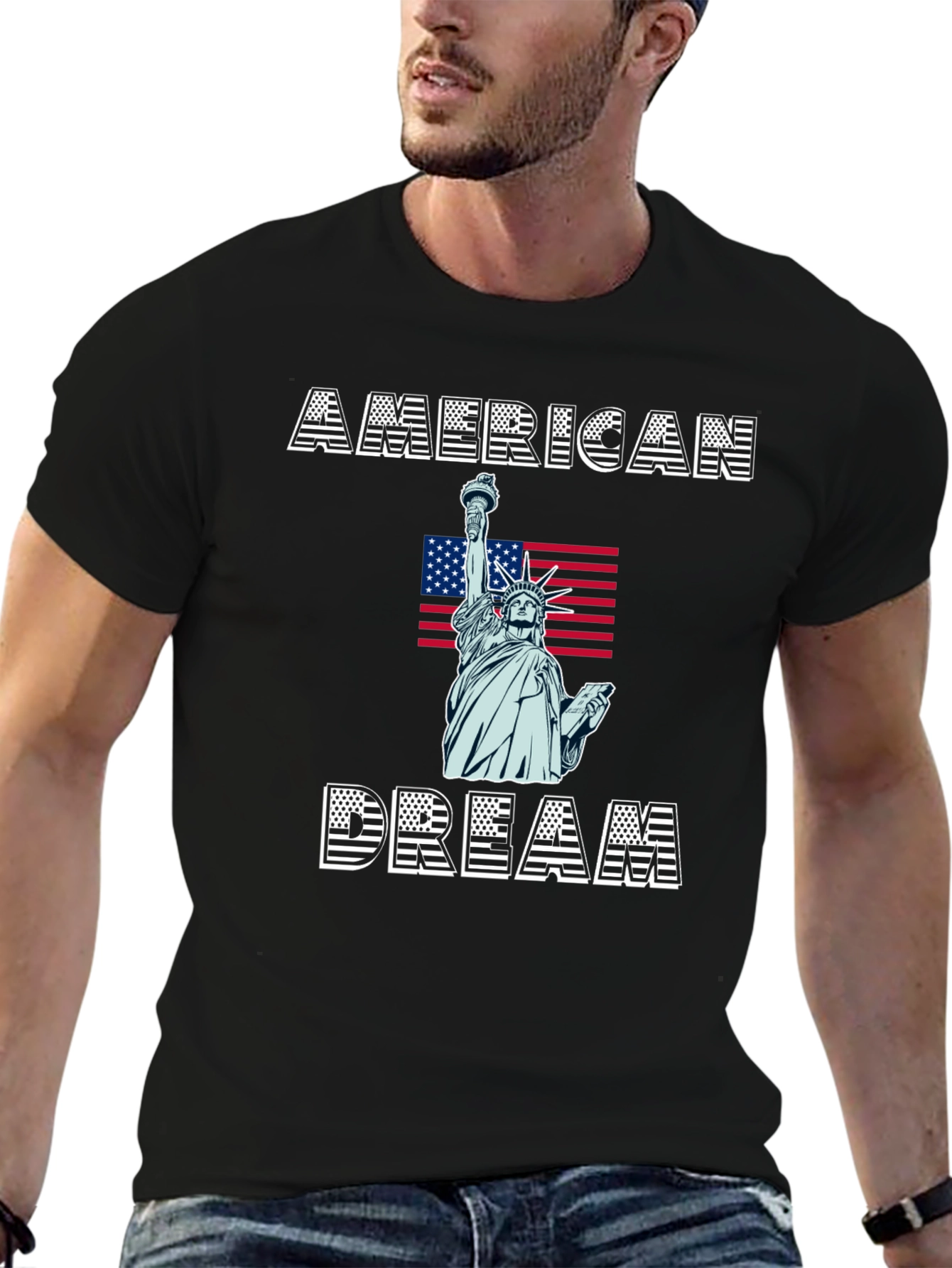 Black American Dream Graphic T-Shirt view 6