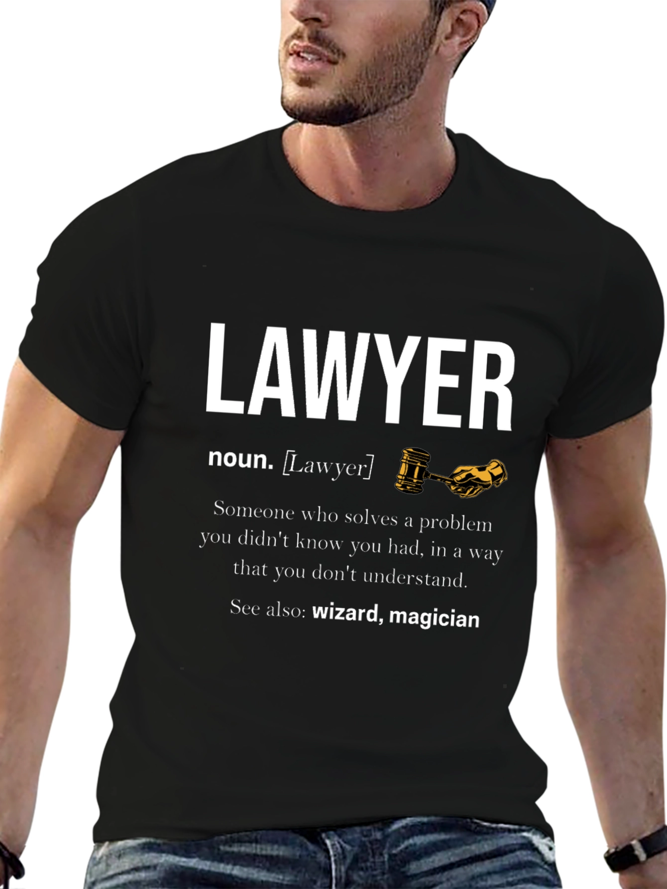 Black Lawyer Definition T-Shirt - Wizard Magician Attorney view 6