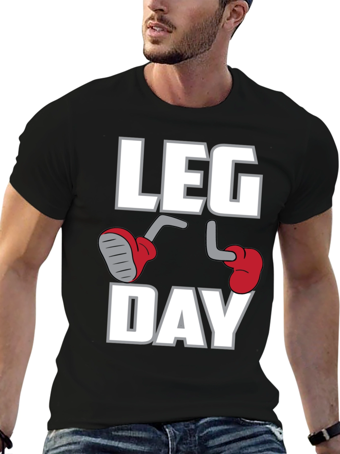 Black Leg Day Graphic T-Shirt - Gym & Workout Apparel view 6