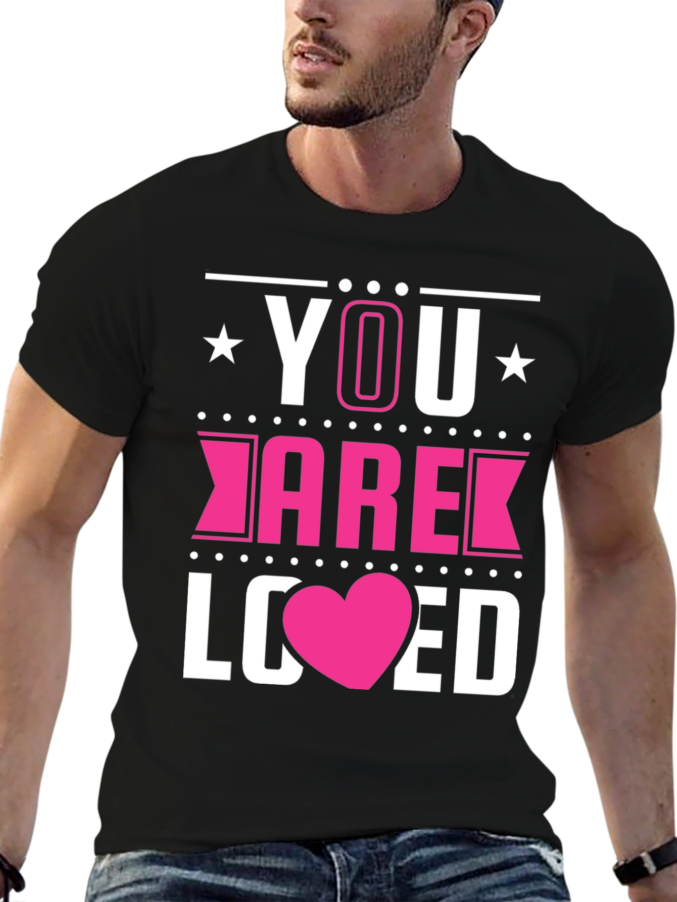 Black You Are Loved T-Shirt - Stylish Graphic Tee view 6