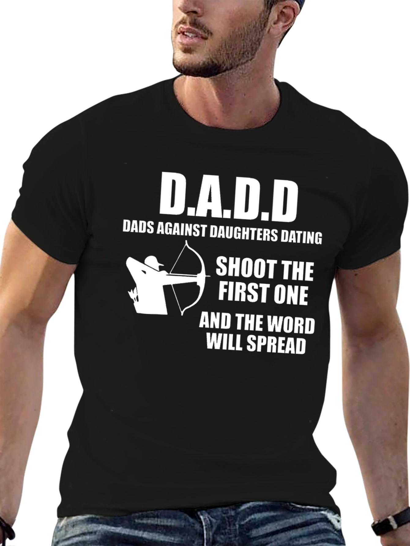 Black D.A.D.D. Graphic T-Shirt - Funny Dad Humor Tee view 6