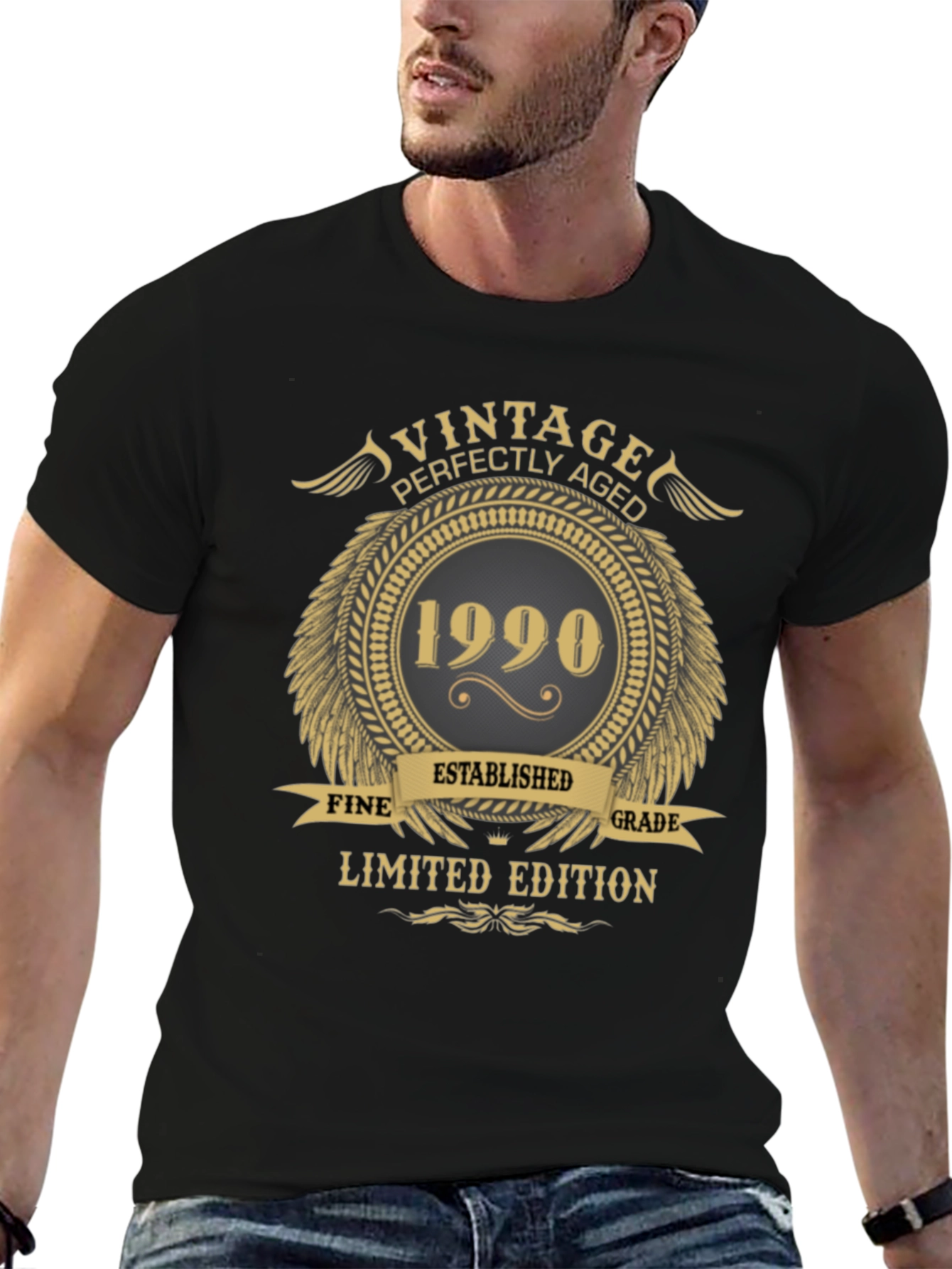 Black Vintage 1990 Limited Edition T-Shirt view 6