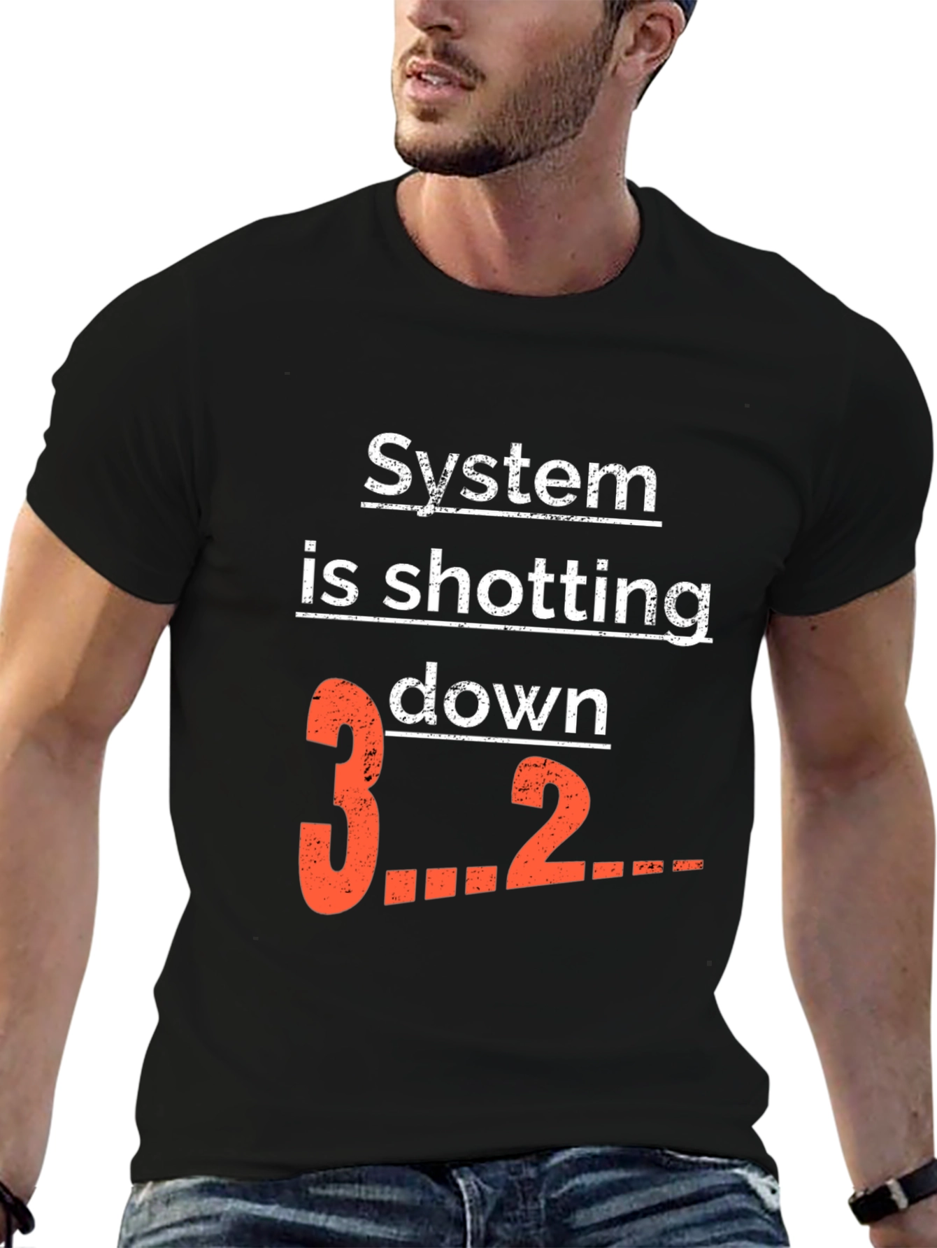 Black System Shutdown T-Shirt - Funny Geek Tee view 6
