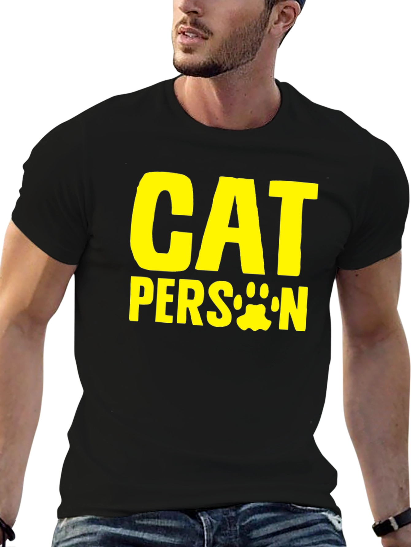 Black Cat Person T-Shirt - Funny Pet Lover Tee view 6