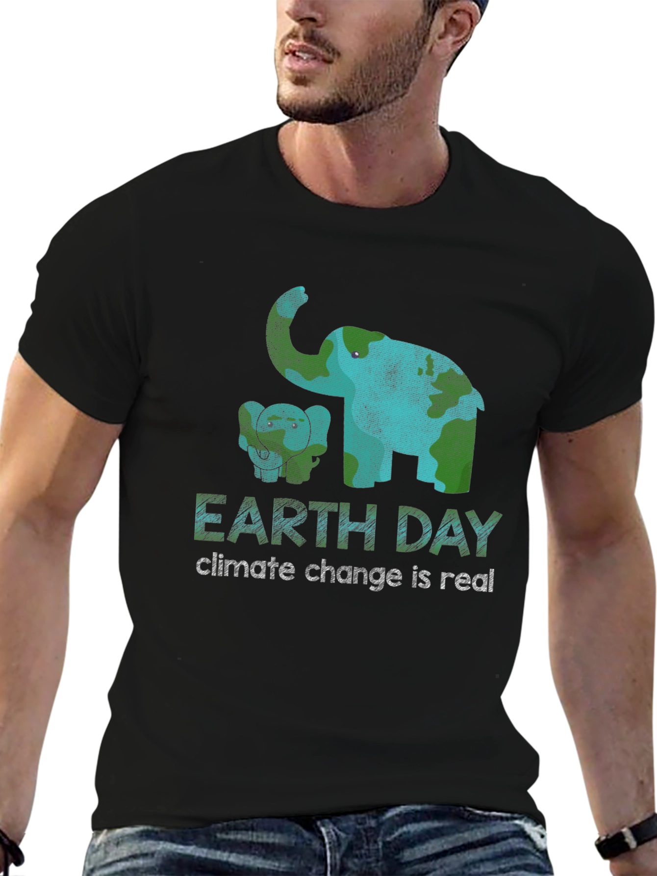 Black Earth Day Climate Change Awareness T-Shirt view 6