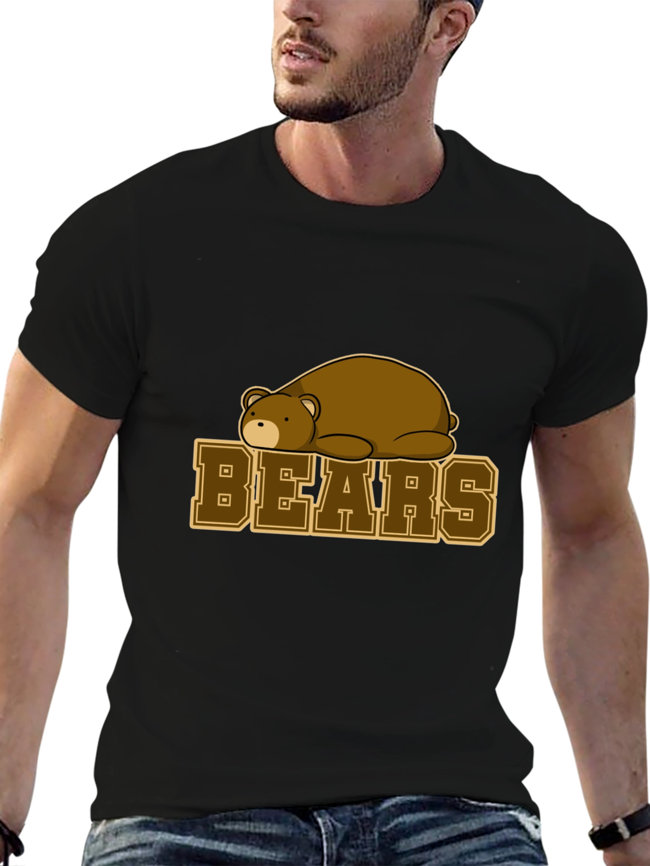 Black Bears Graphic T-Shirt - Black Cotton Tee view 6