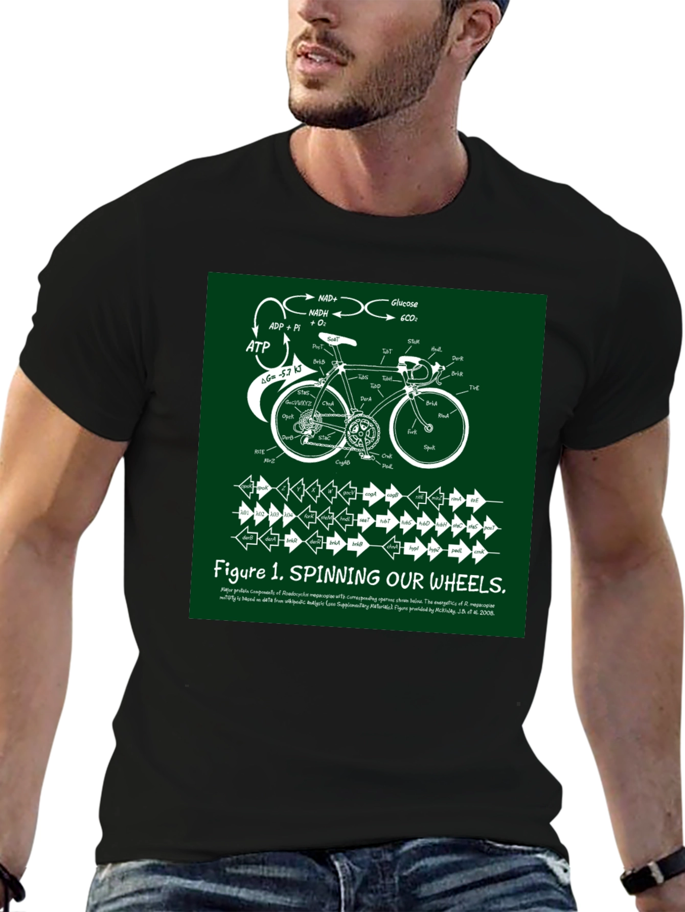Black Spinning Our Wheels T-Shirt view 6
