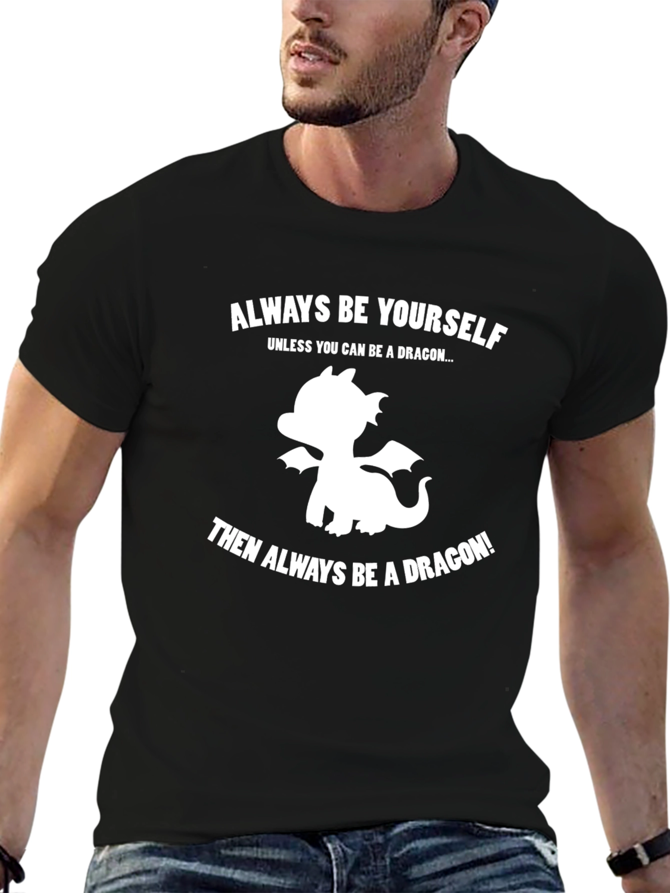 Black Dragon Graphic T-Shirt - Always Be Yourself view 6