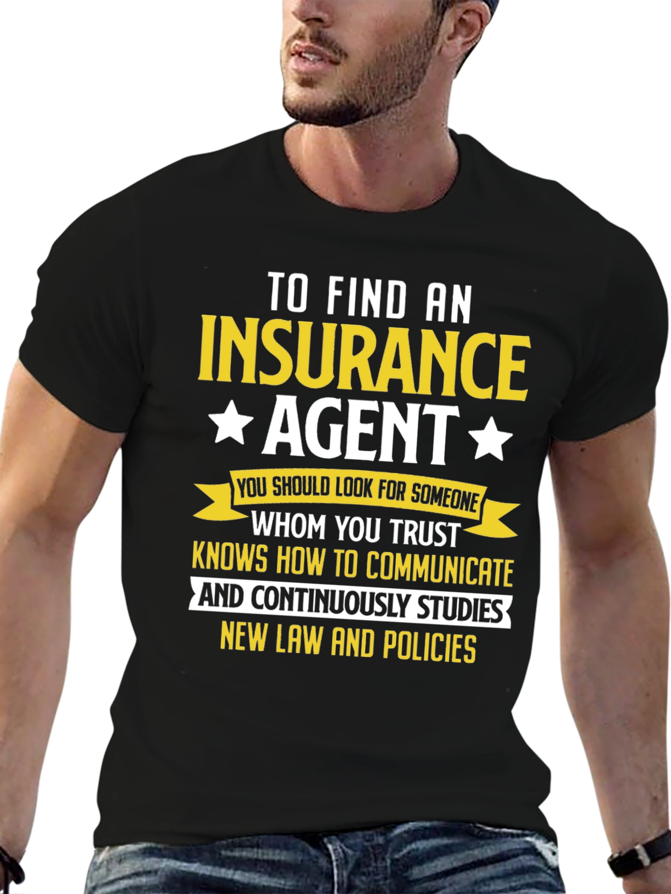 Black Insurance Agent T-Shirt: Trustworthy Communication Design view 6