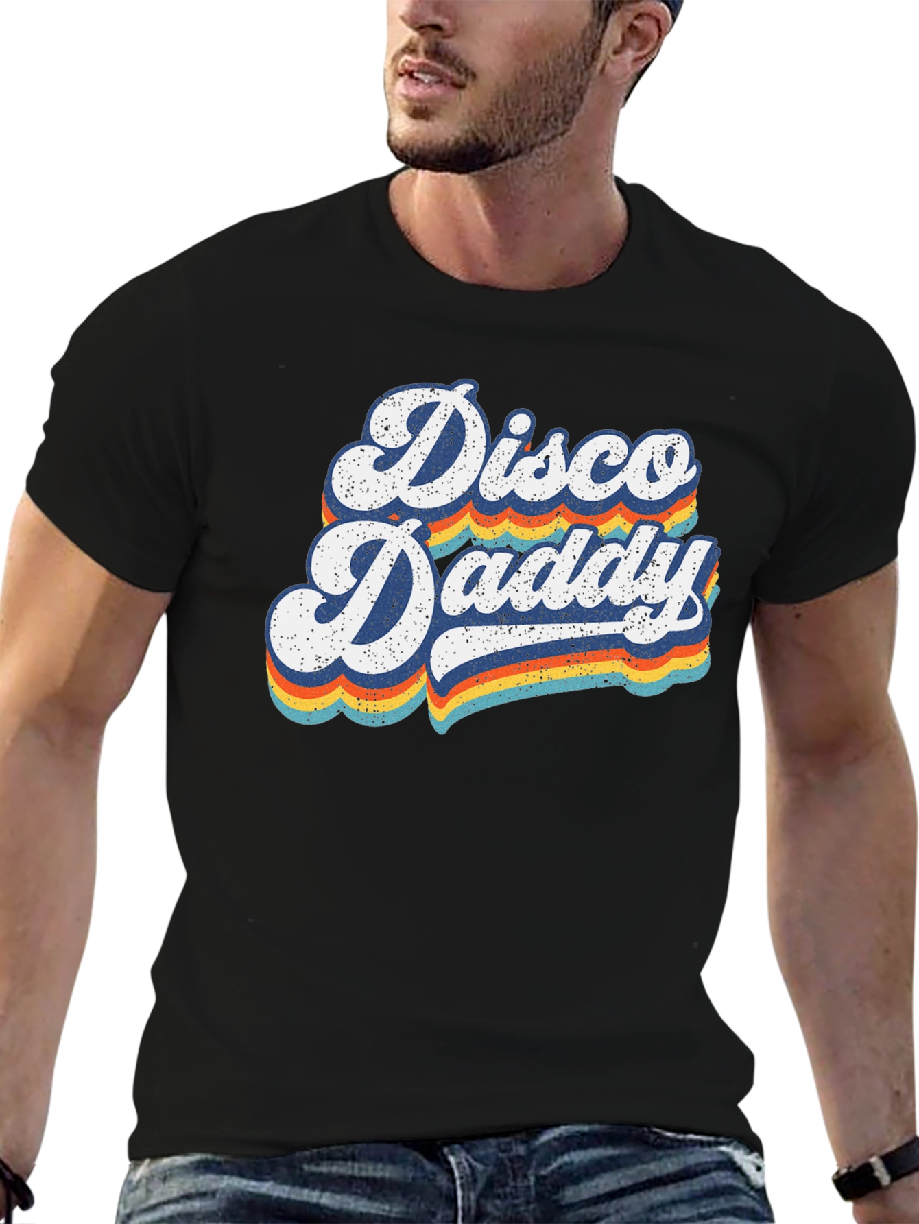 Black Retro Disco Daddy T-Shirt - Vintage Style view 6