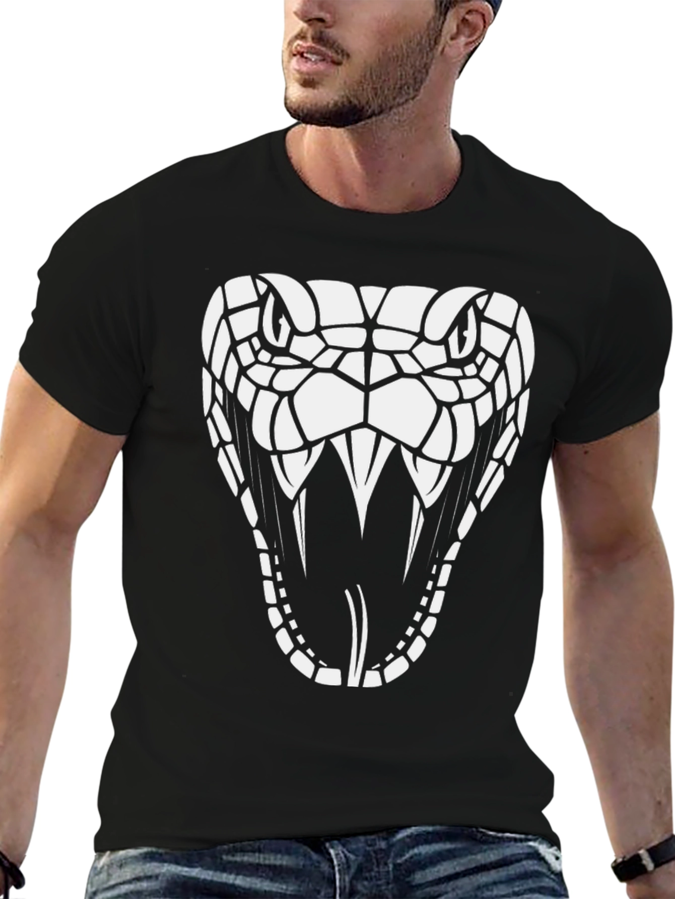 Black Snake T-Shirt - Black Viper Design view 6