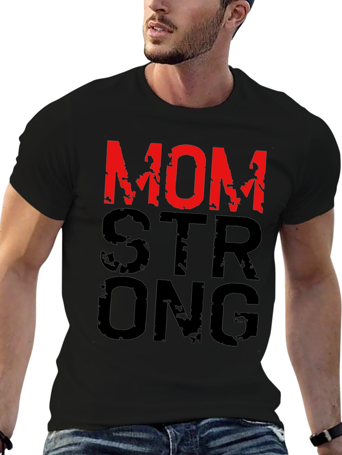 Mom Strong Graphic T-Shirt - Black - 6