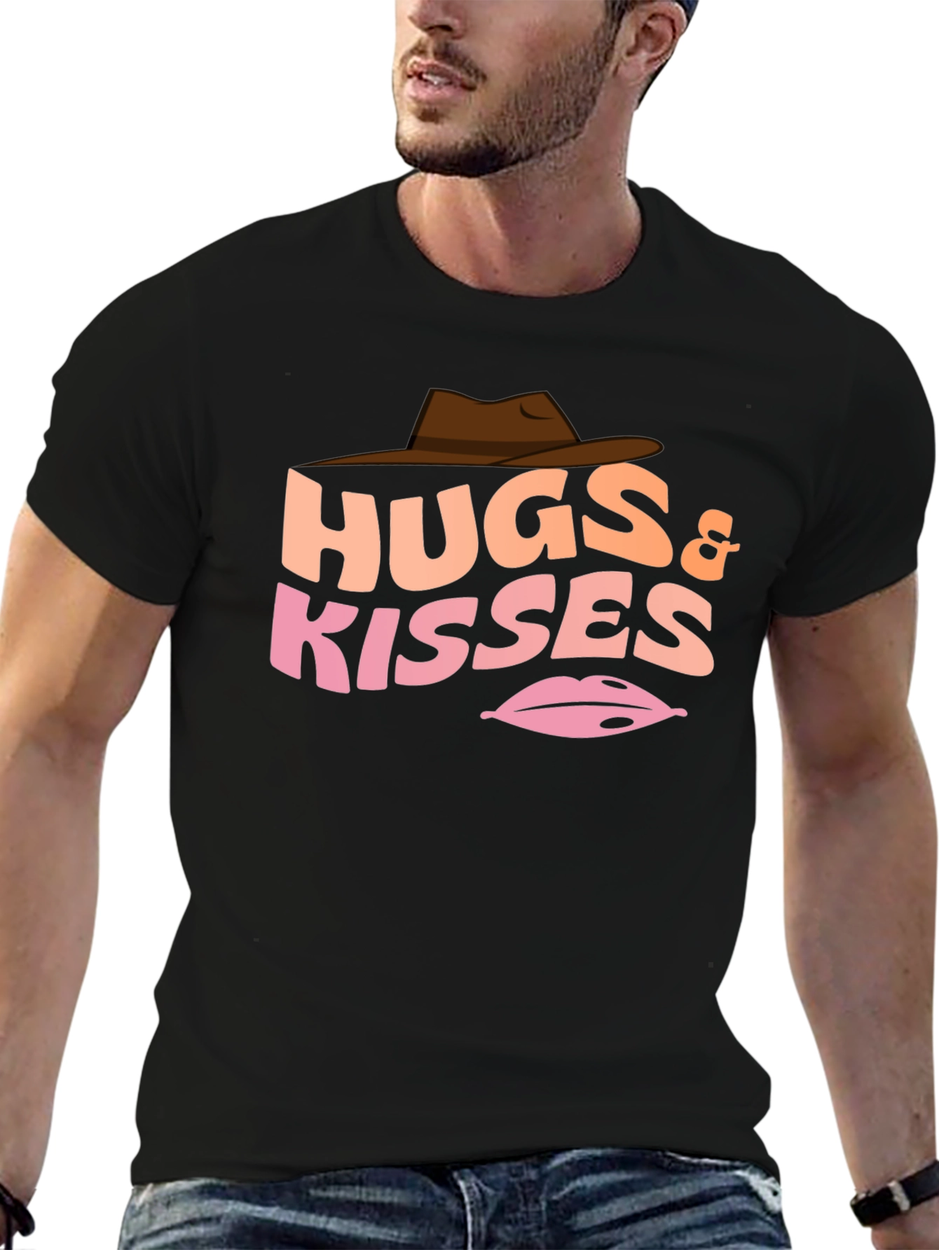 Black Hugs & Kisses Graphic T-Shirt - Western Style view 6