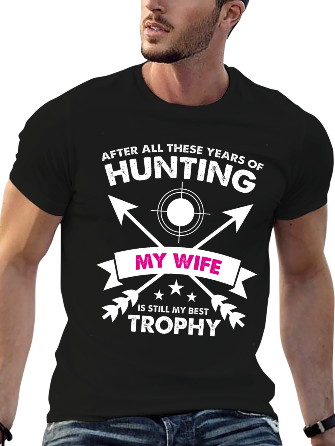 Black Hunting Wife Trophy Graphic Tee view 6