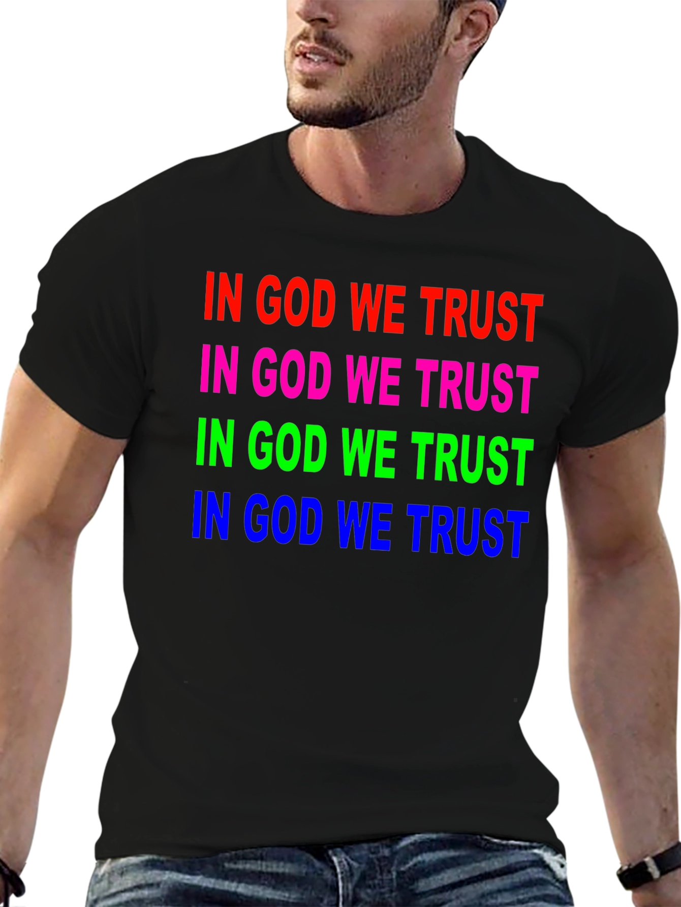 Black In God We Trust Graphic T-Shirt - Unisex view 6