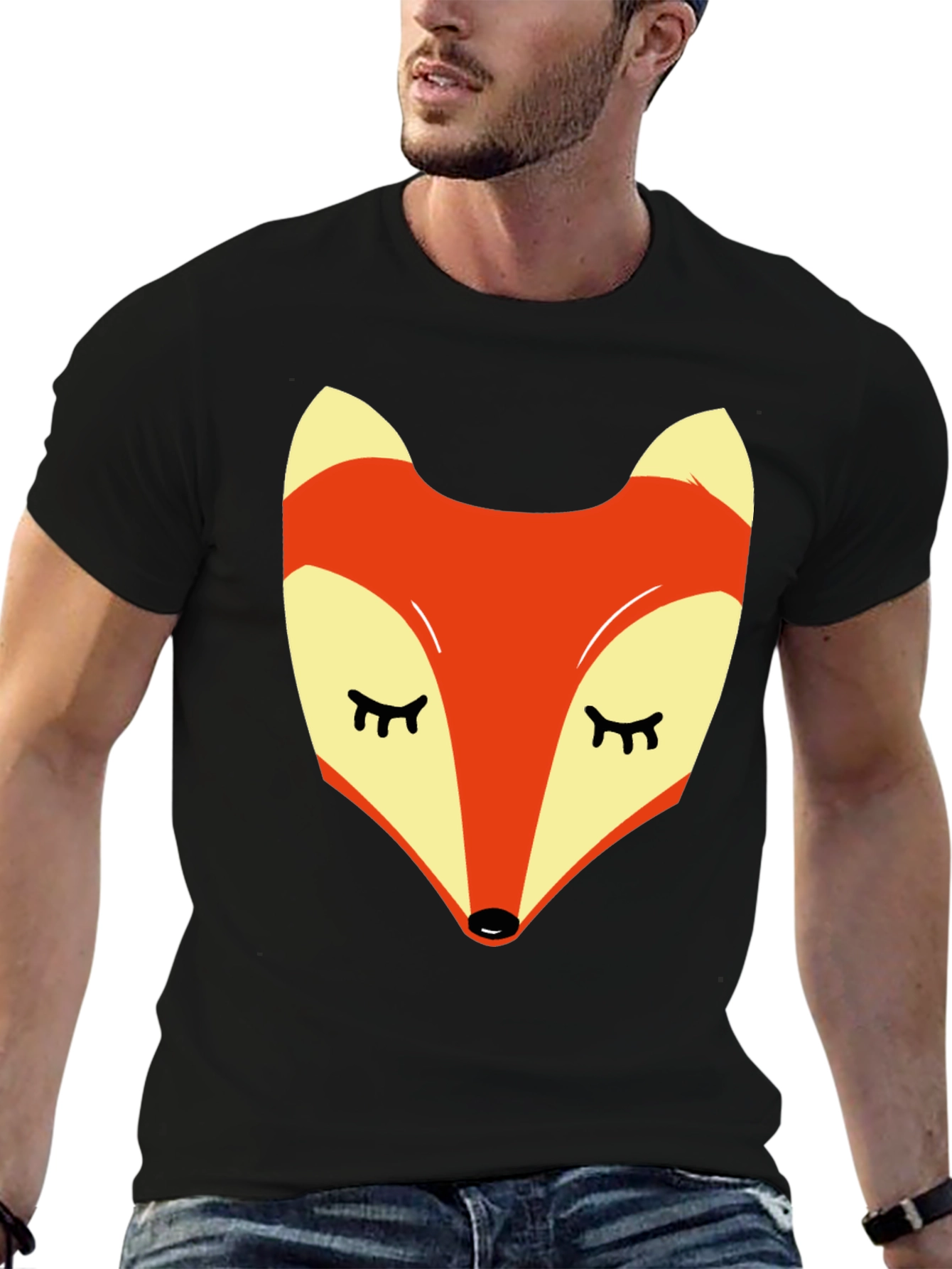 Black Fox Graphic Tee - Men's Black Short Sleeve T-Shirt view 6