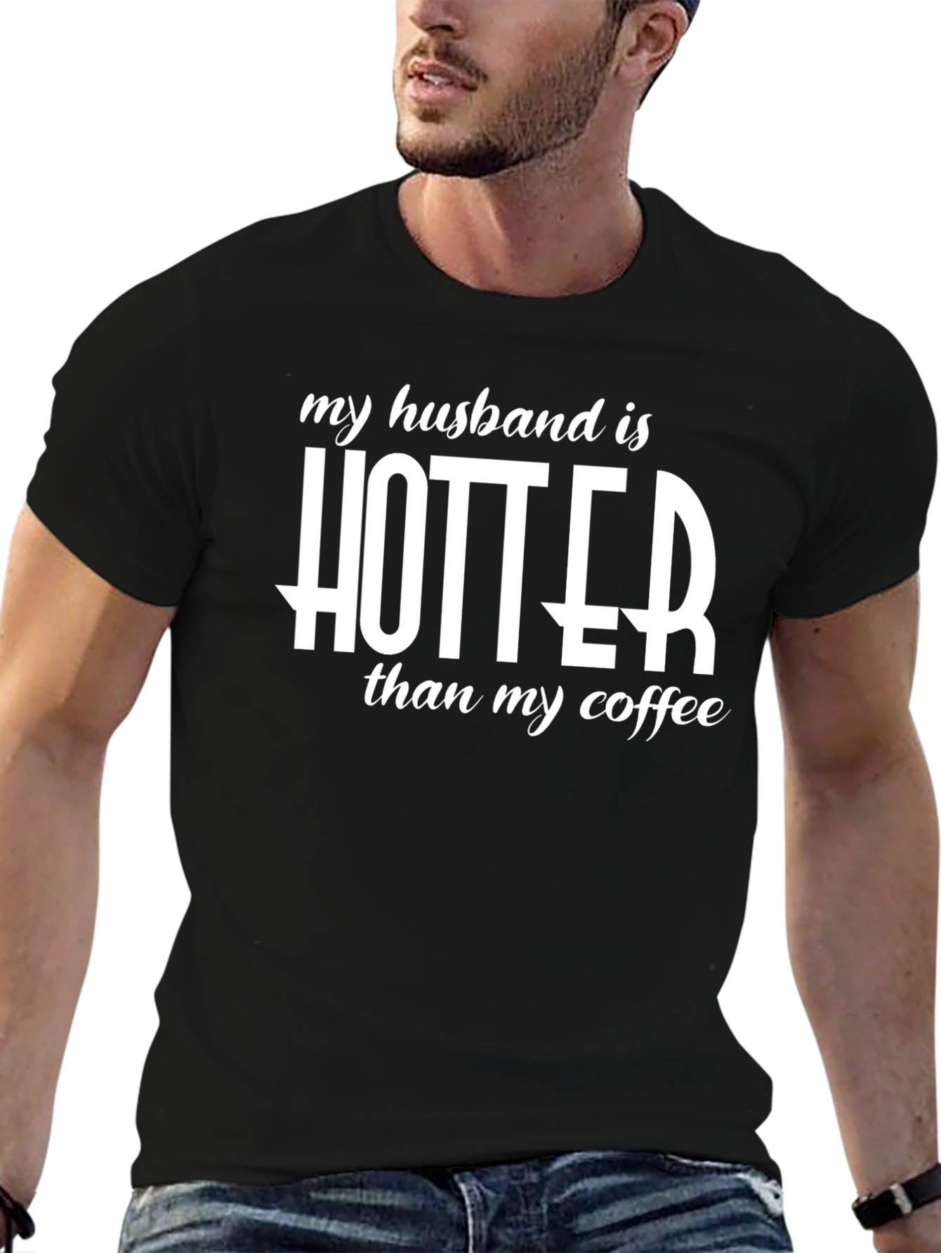 Black Hot Husband Tee - Coffee Lover's Humor view 6