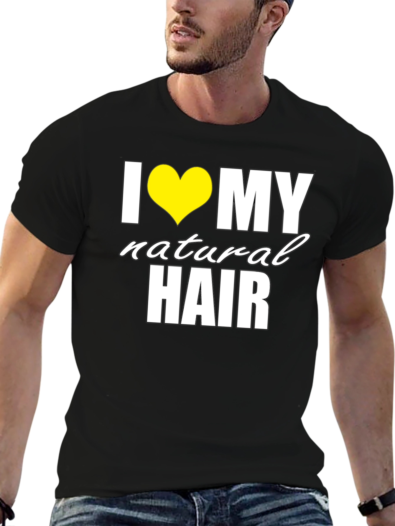I Love My Natural Hair Black T-Shirt - 6
