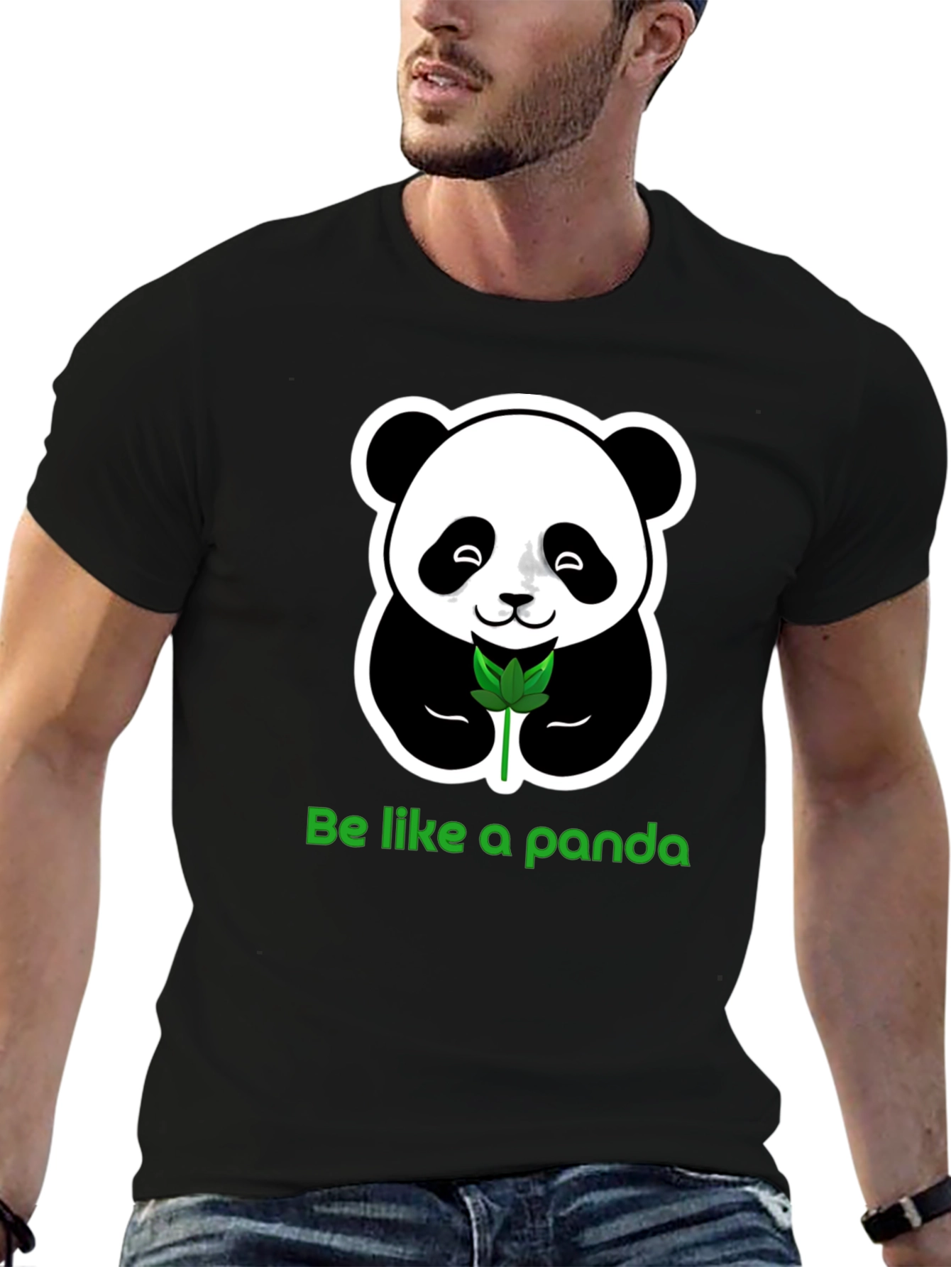 Black Be Like a Panda Graphic Tee - Relaxed Fit view 6