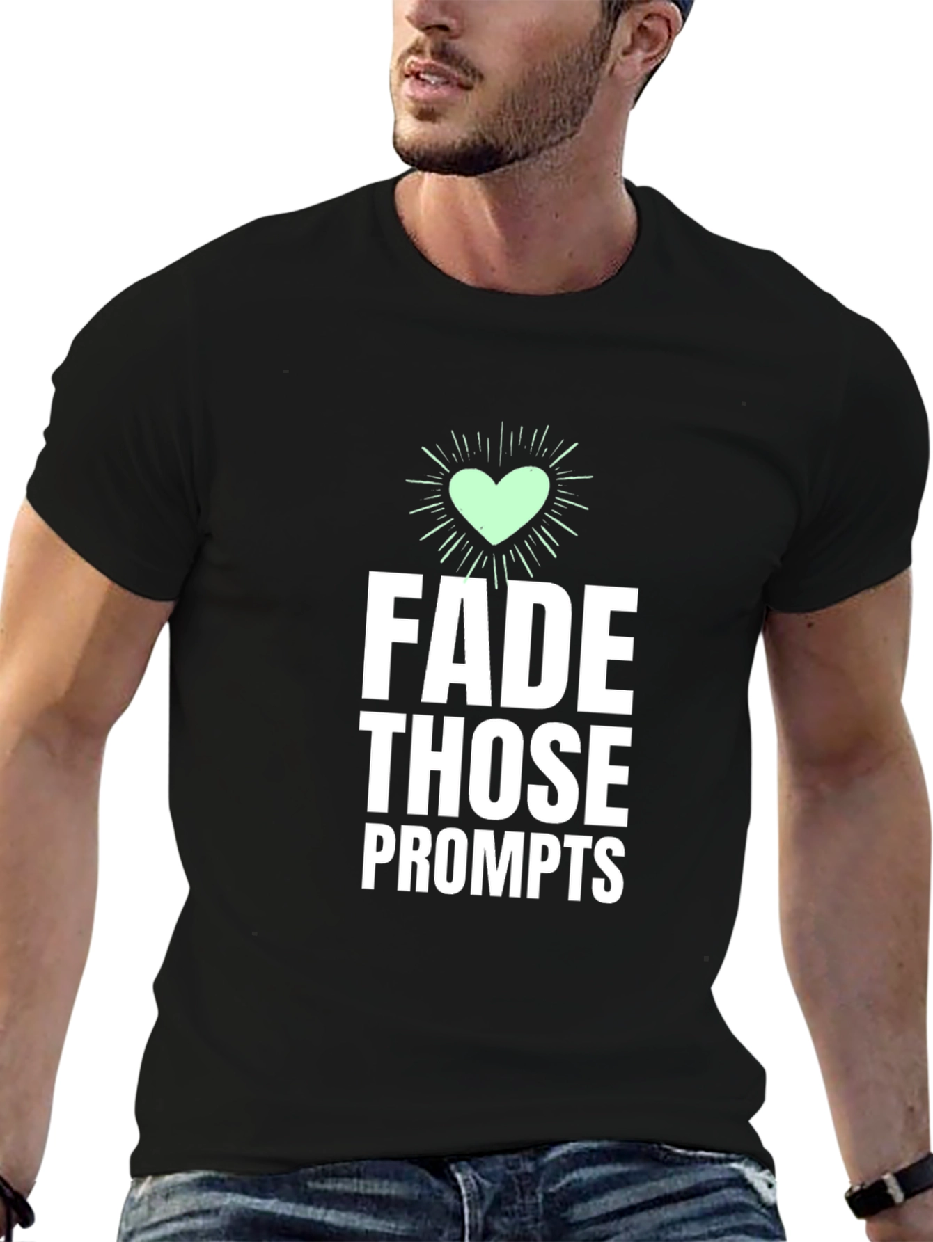 Black Fade Those Prompts Graphic Tee view 6