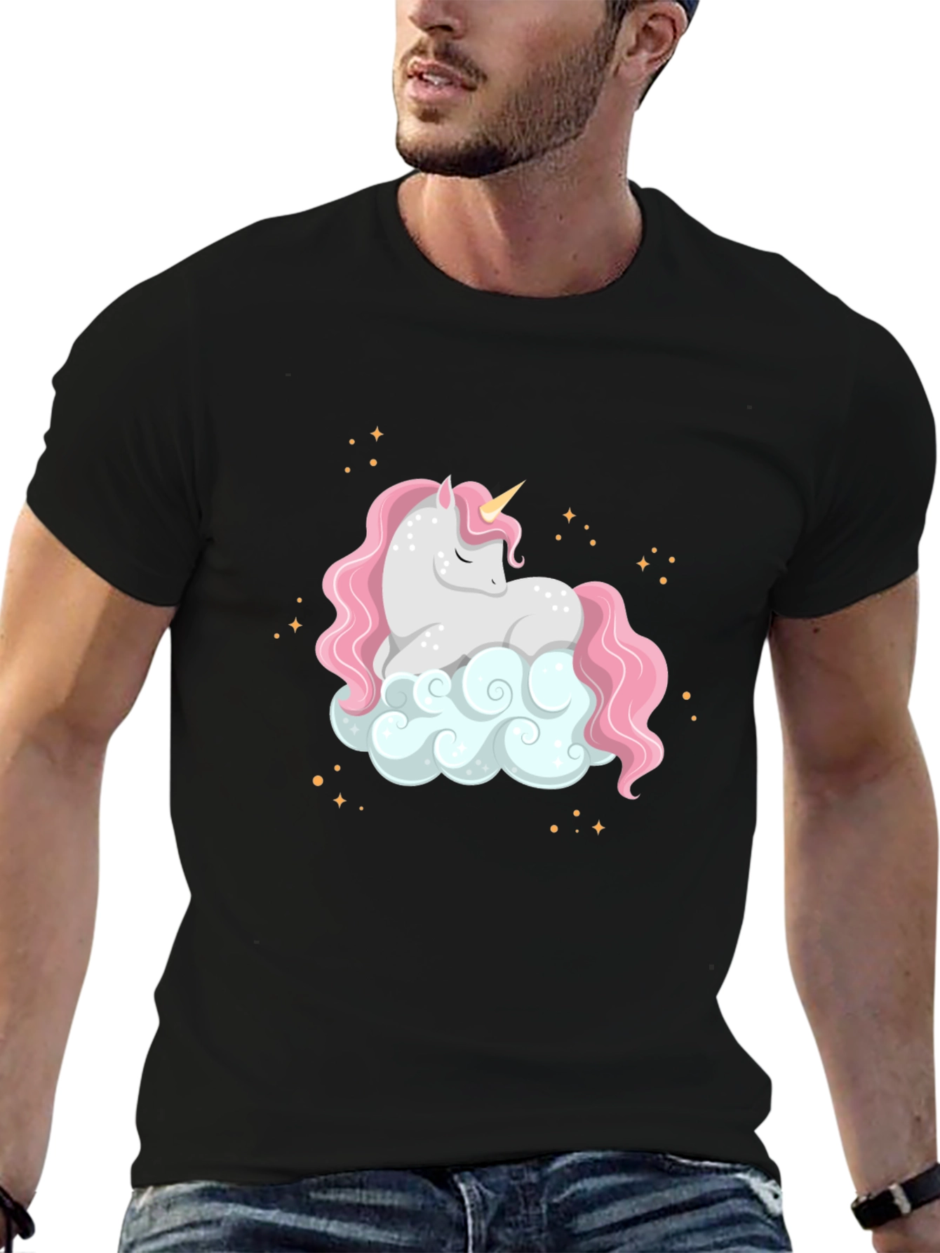 Black Unicorn Cloud Graphic Tee - Magical Comfort view 6