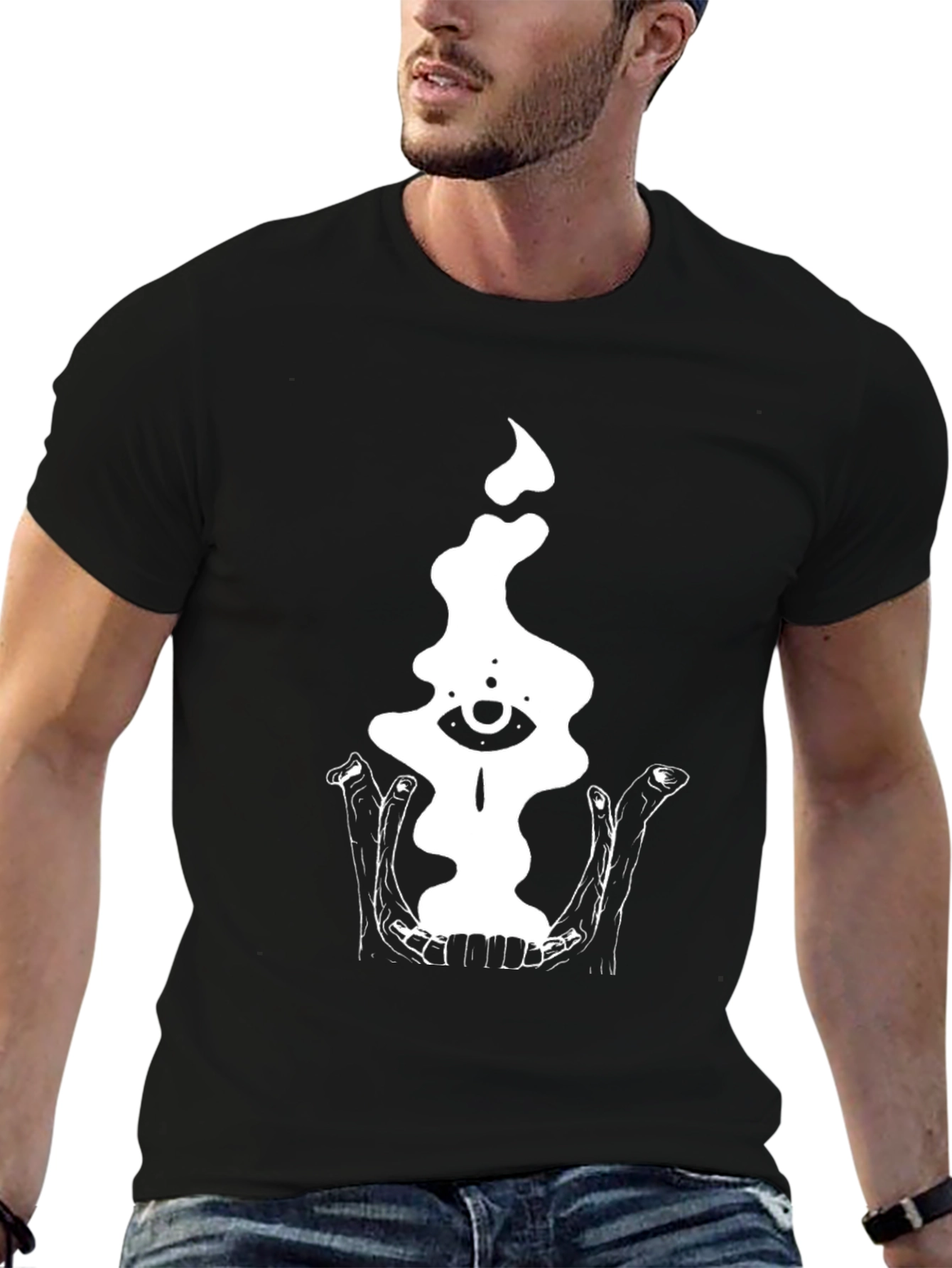 Black Mystic Eye T-Shirt - Black Graphic Tee view 6