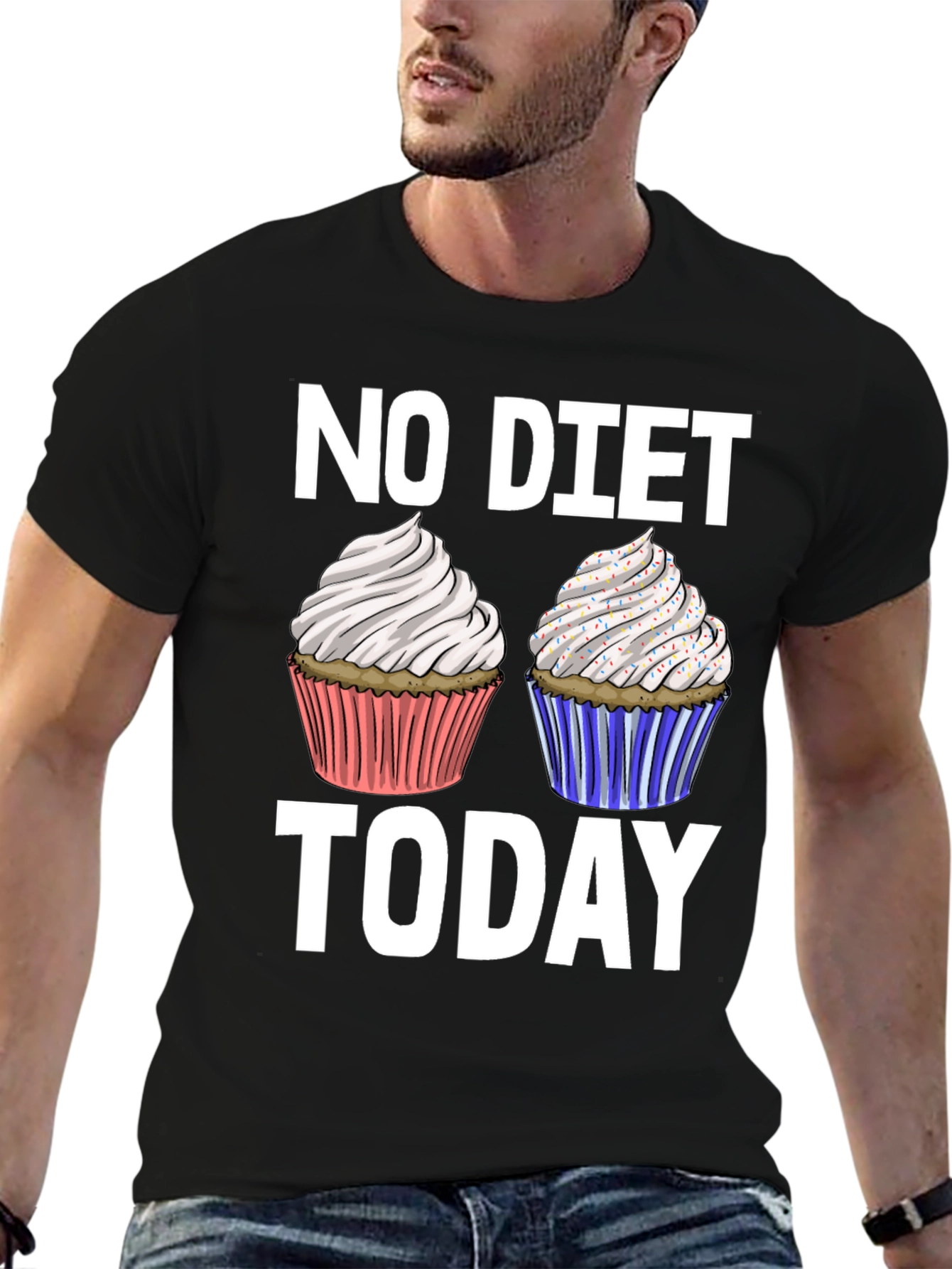 No Diet Today T-Shirt - Cupcake Design - 6