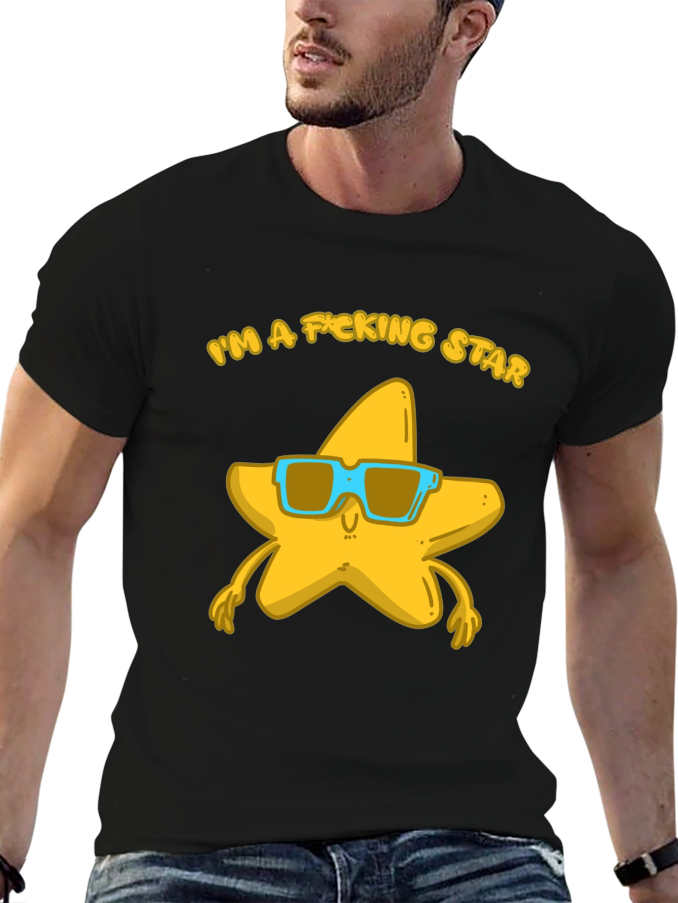 Black I'm a F*cking Star Graphic Tee view 6