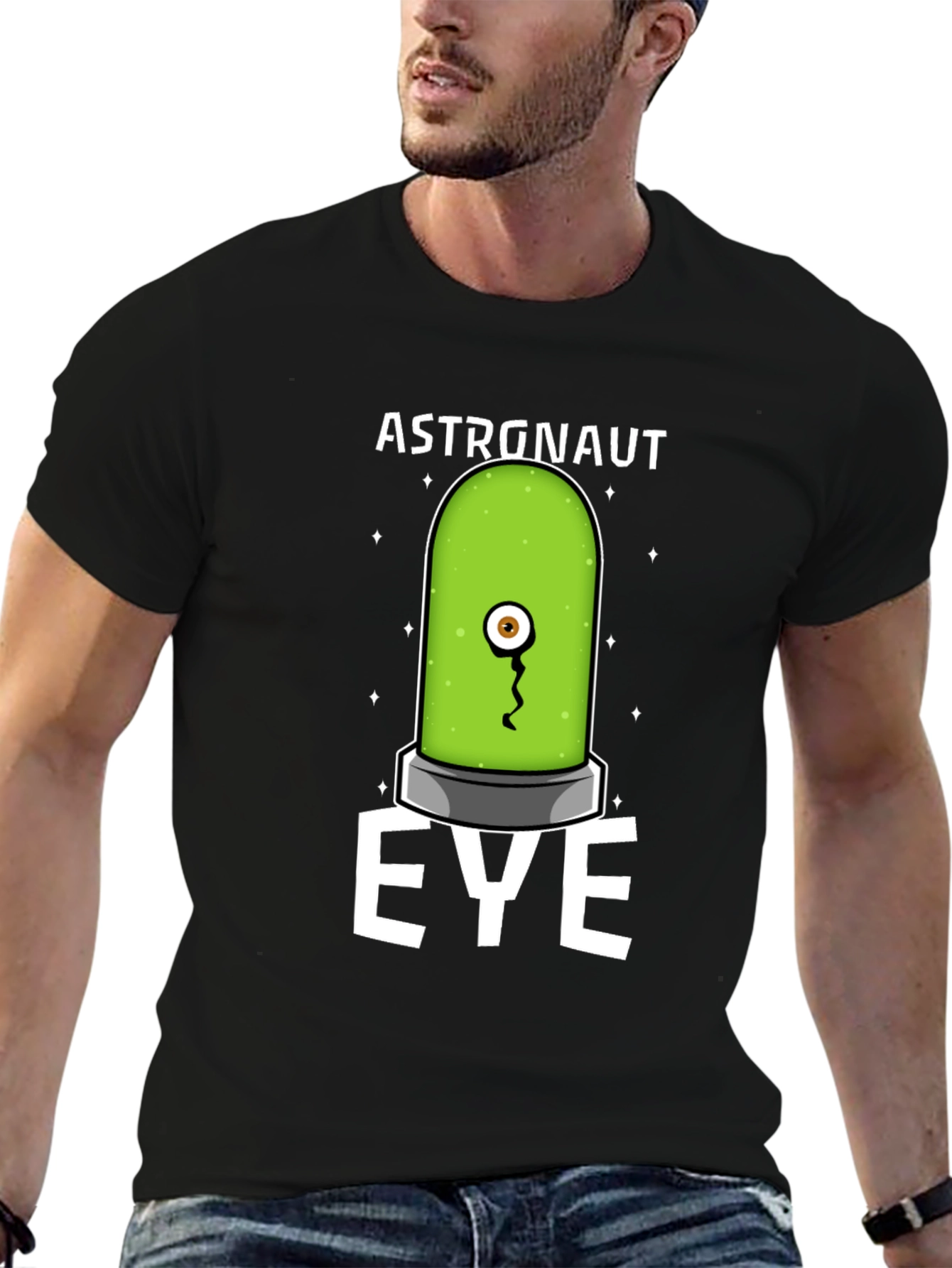 Black Astronaut Eye T-Shirt - Quirky Graphic Tee view 6