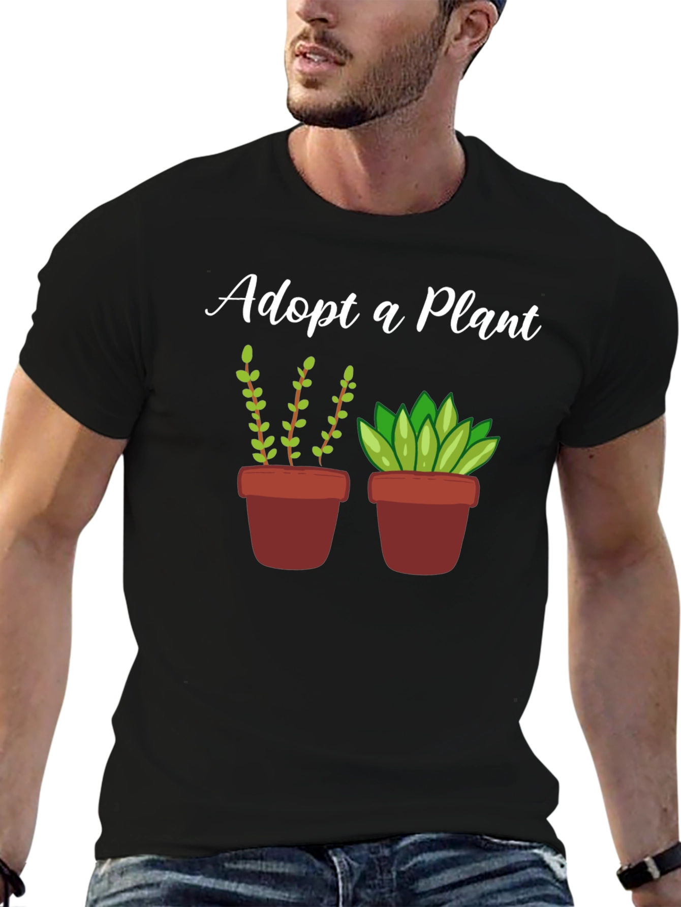 Black Adopt a Plant Graphic T-Shirt view 6