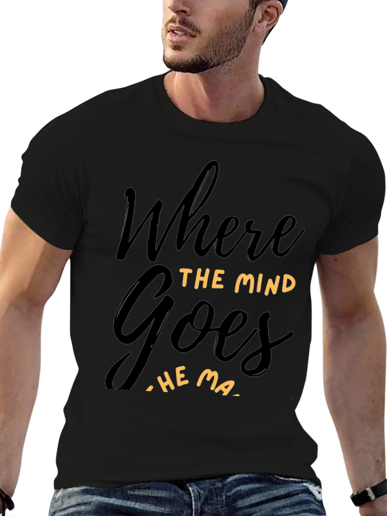 Black Where The Mind Goes T-Shirt - Inspirational Tee view 6
