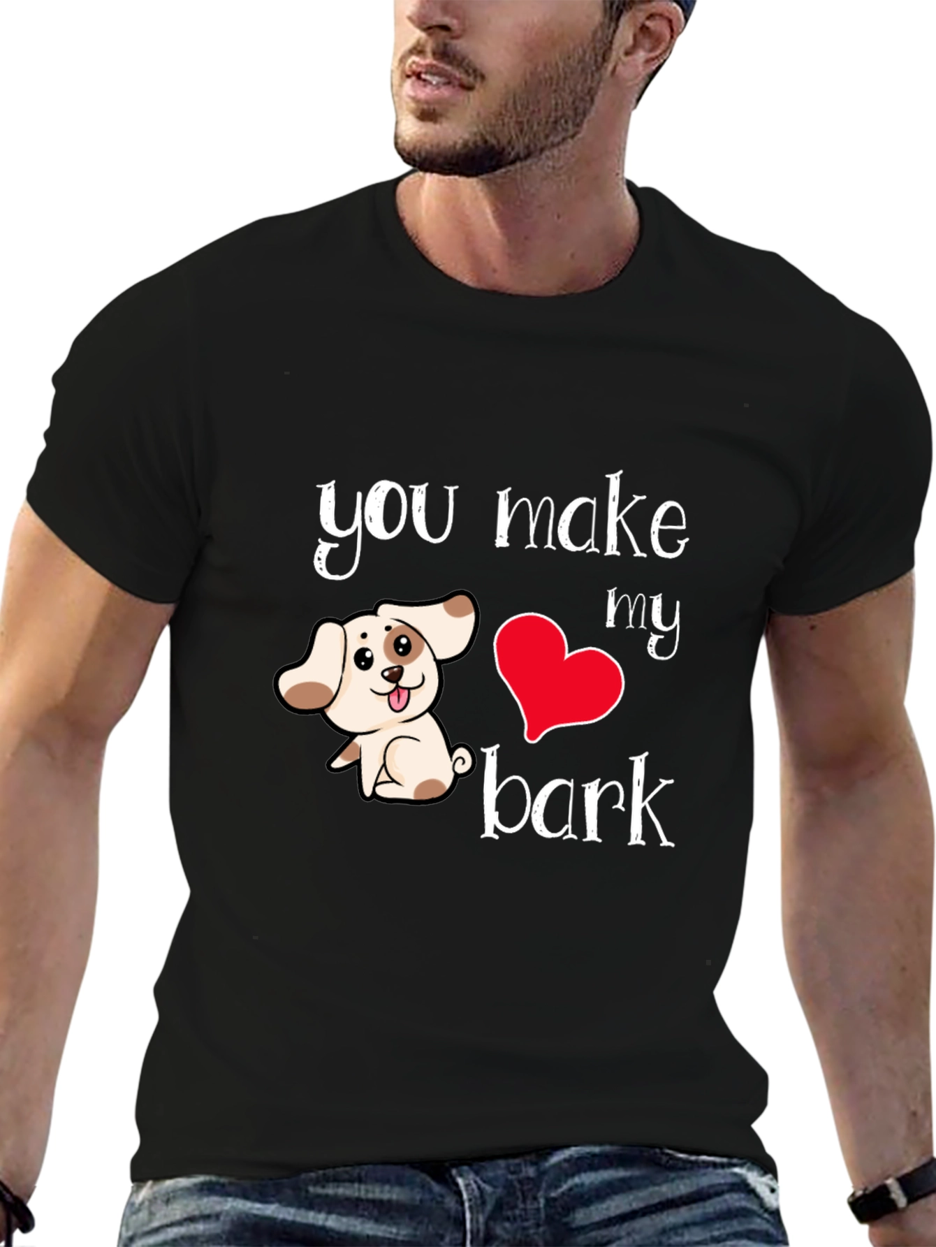 Black You Make My Heart Bark T-Shirt view 6