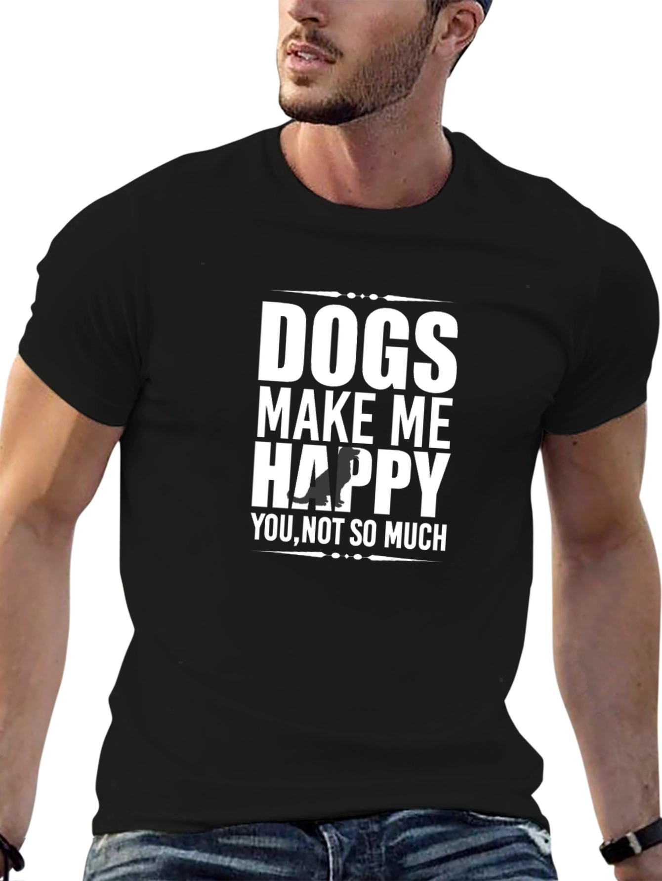 Black Dogs Make Me Happy Graphic Tee view 6