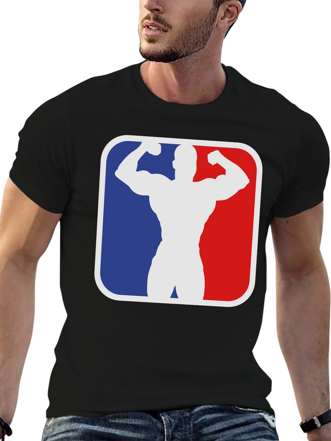 Black Muscle Bodybuilding Gym T-Shirt - Black view 6