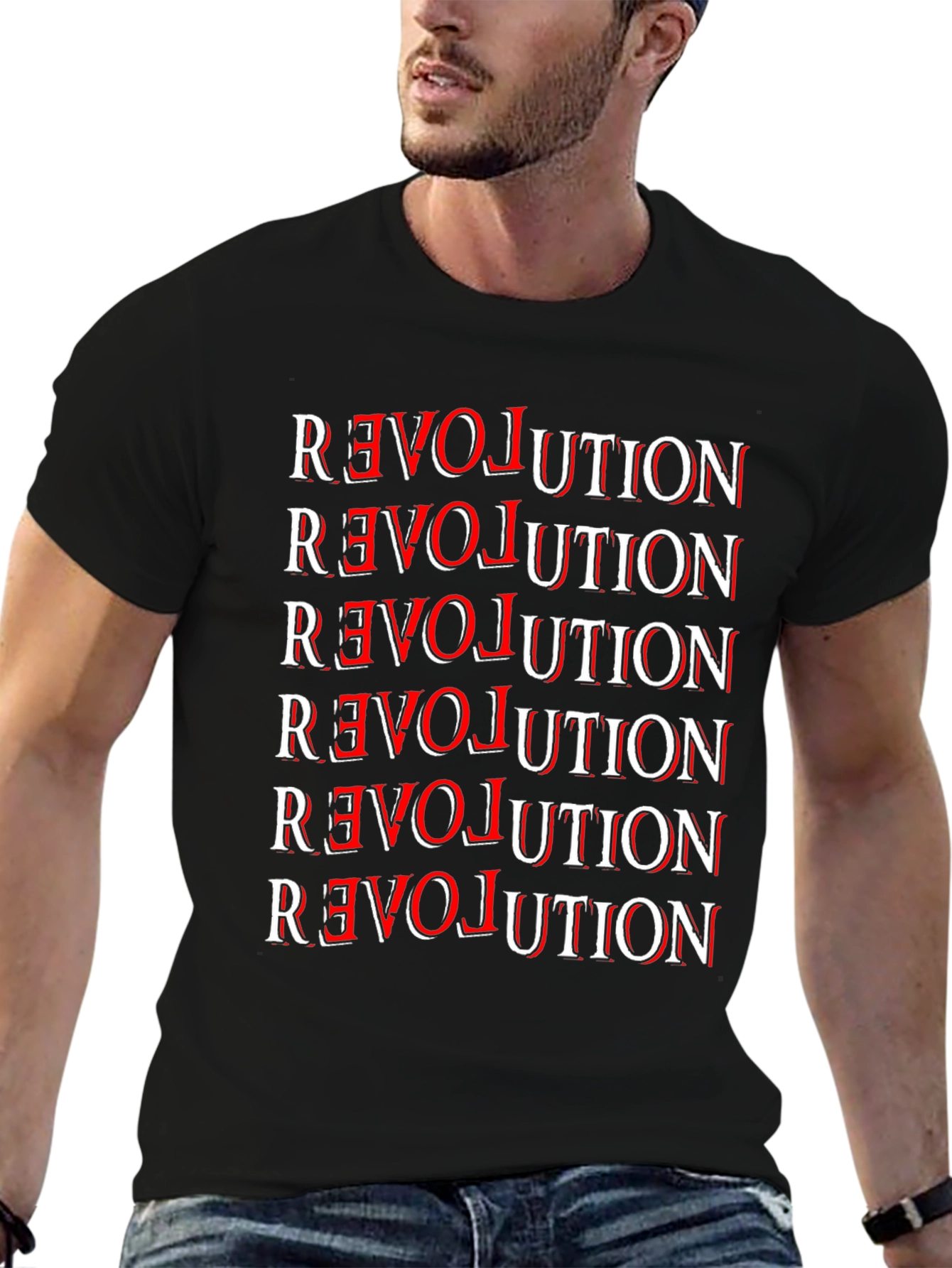 Black Revolution Graphic Tee - Bold Statement T-Shirt view 6