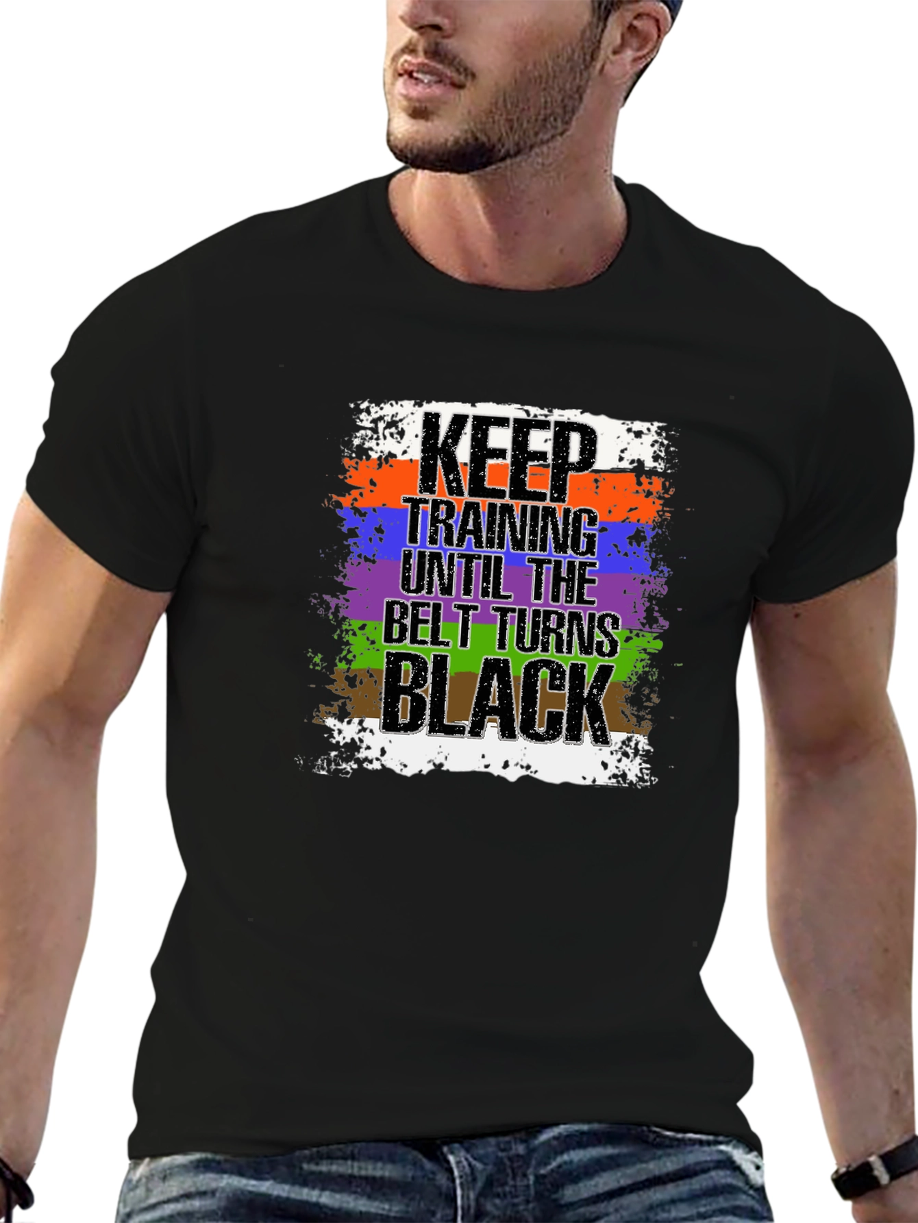 Black Keep Training Until Black Belt T-Shirt Jiu Jitsu view 6