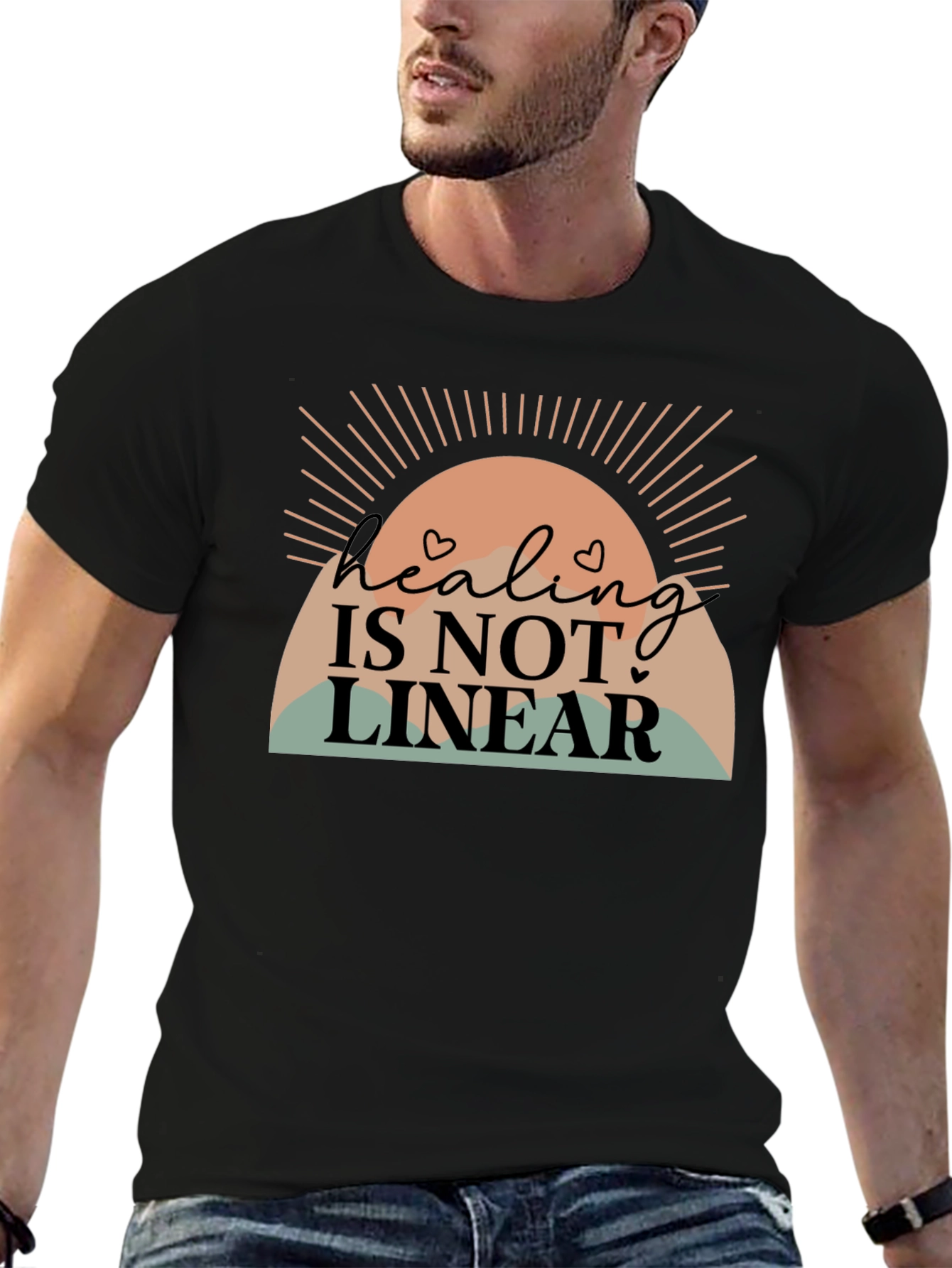 Black Healing Is Not Linear Graphic Tee view 6