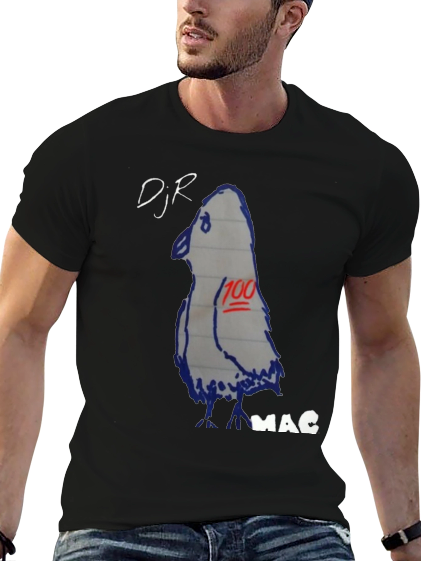 Black DJ R MAC T-Shirt view 6