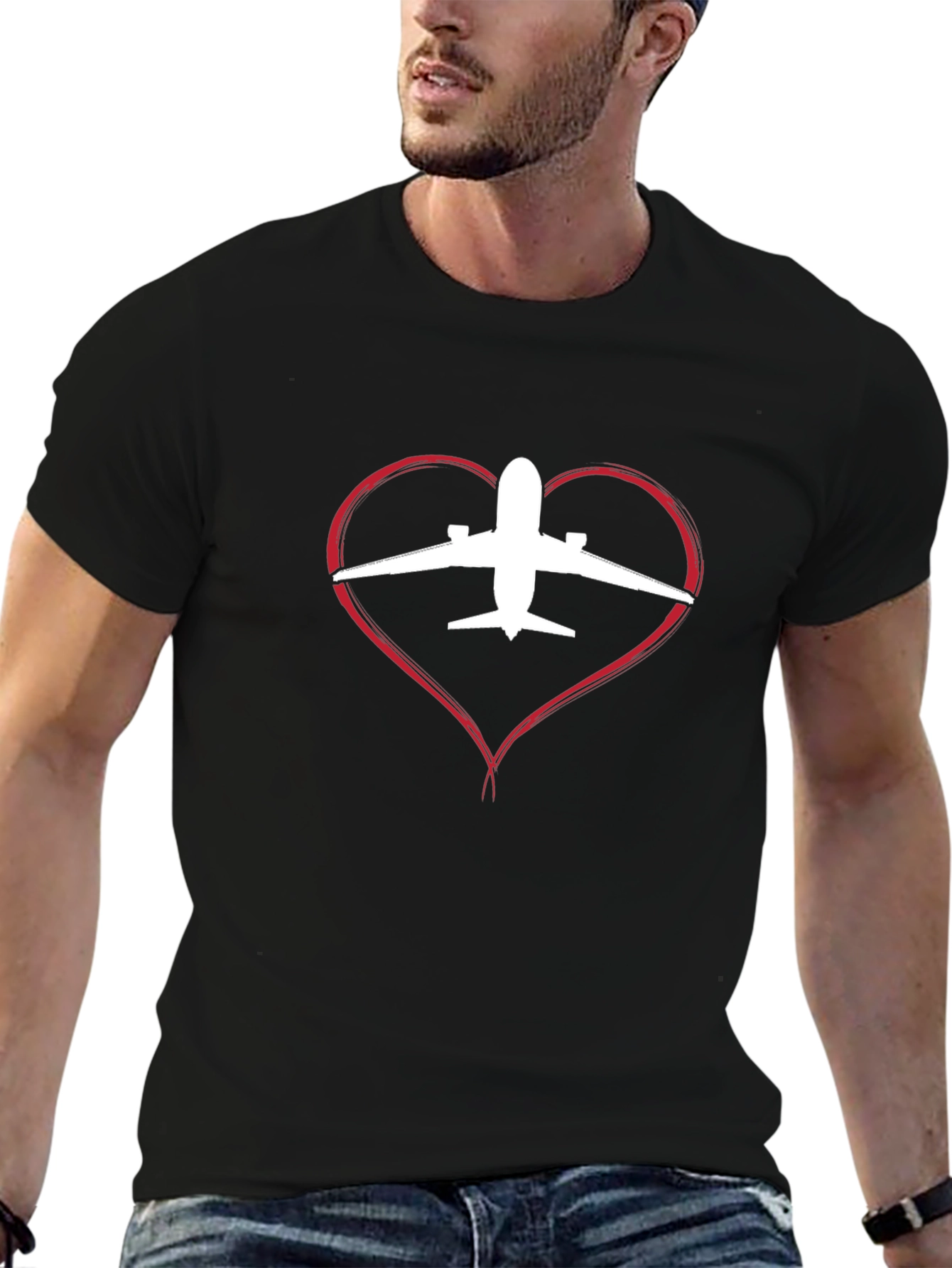 I Love Airplanes T-Shirt Black - 6