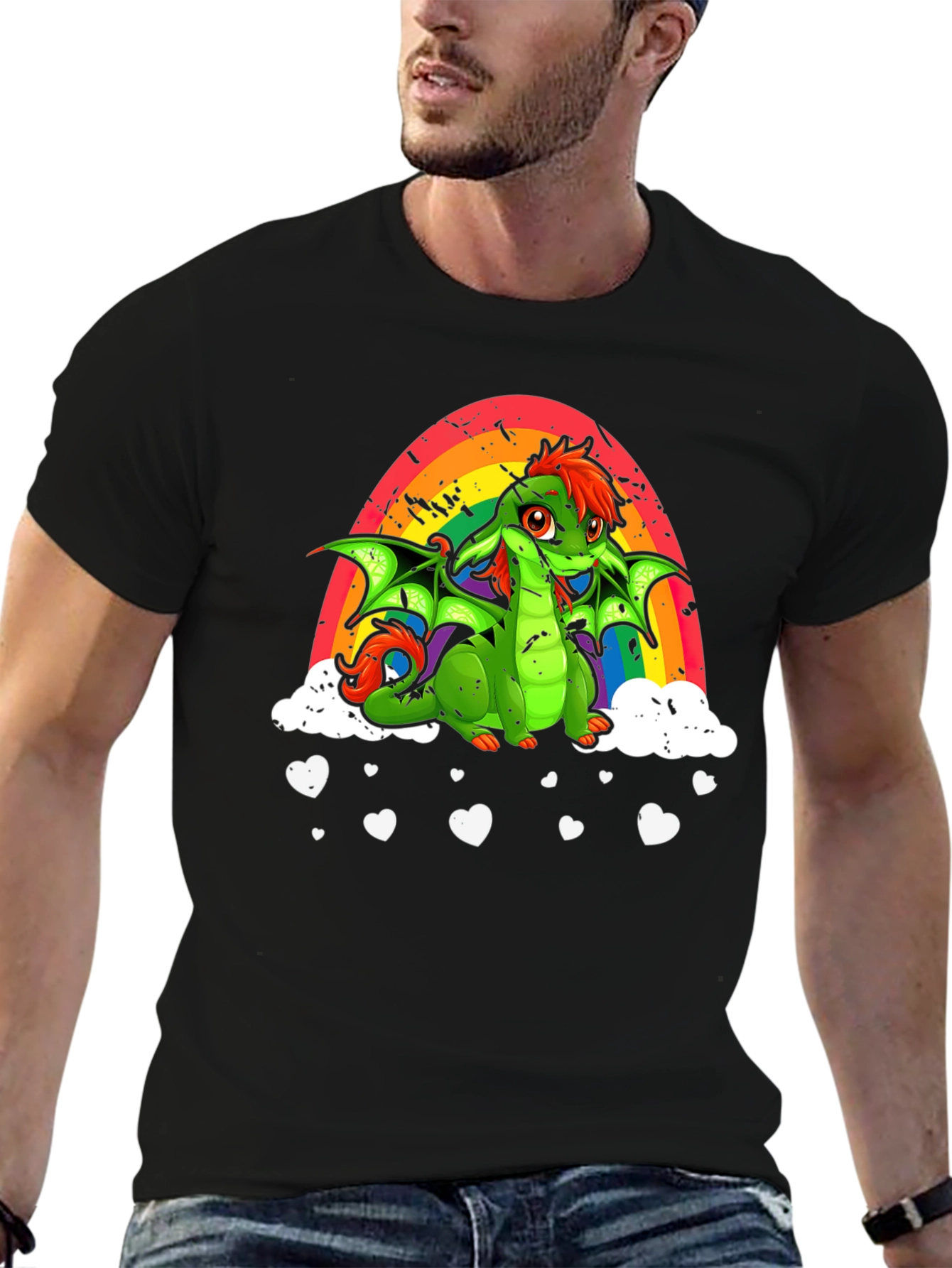 Rainbow Dragon Graphic T-Shirt - 6