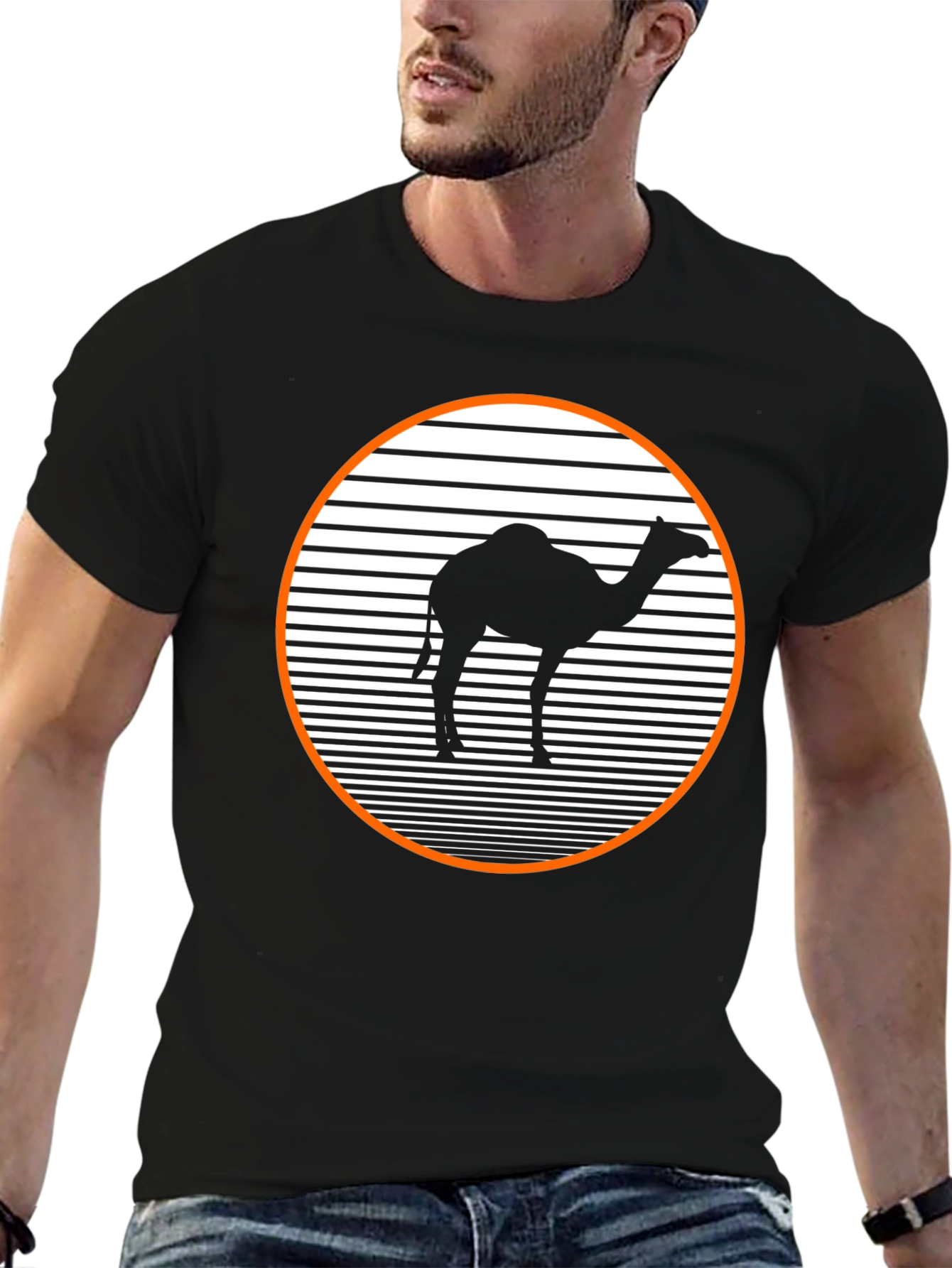 Black Retro Camel T-Shirt - Black Graphic Tee view 6