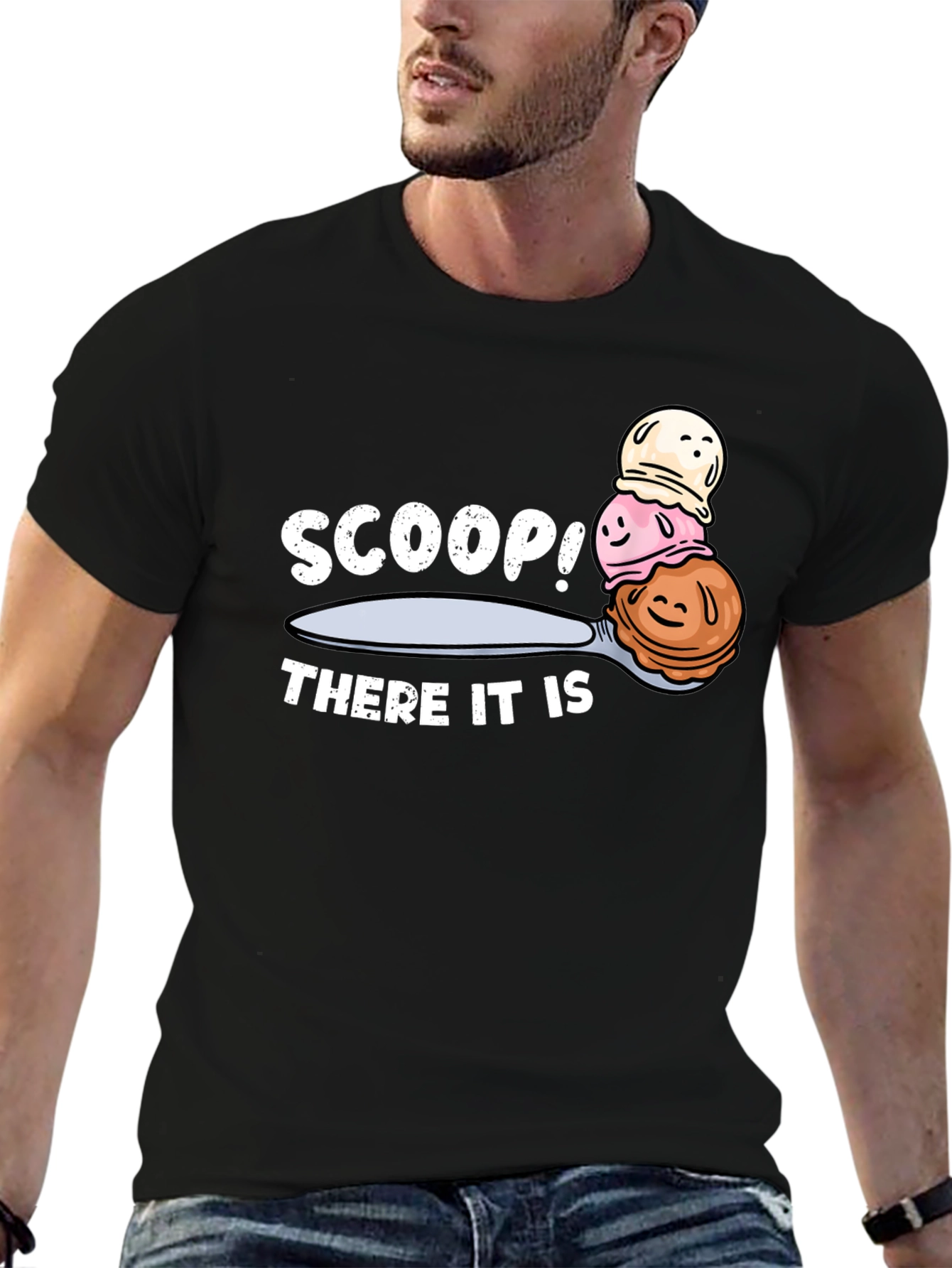 Black Scoop! There It Is Ice Cream T-Shirt view 6